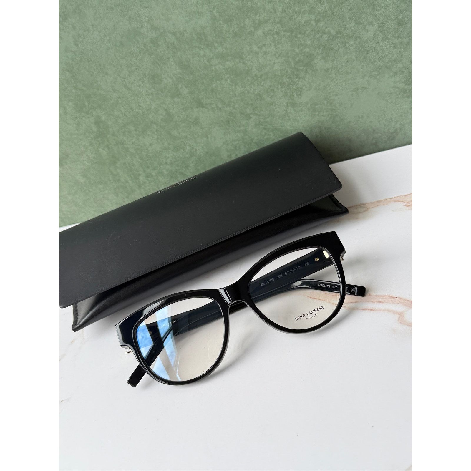 Saint Laurent Paris NEW Saint Laurent SLM108 OPT Black Logo Eyeglasses Frames Size ONE SIZE - 2 Thumbnail