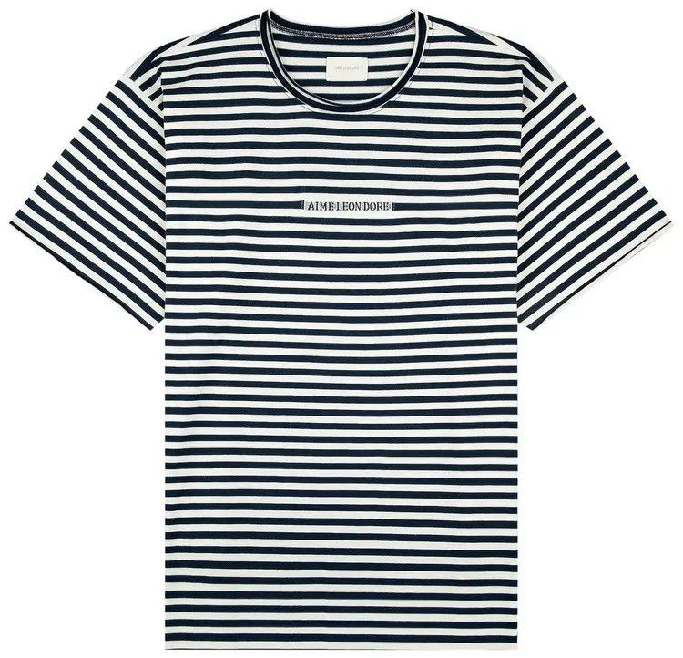 Aime Leon Dore Aime Leon Dore ALD Striped Tee Beach T-Shirt Queens Navy XXL Size US XXL / EU 58 / 5 - 1 Thumbnail