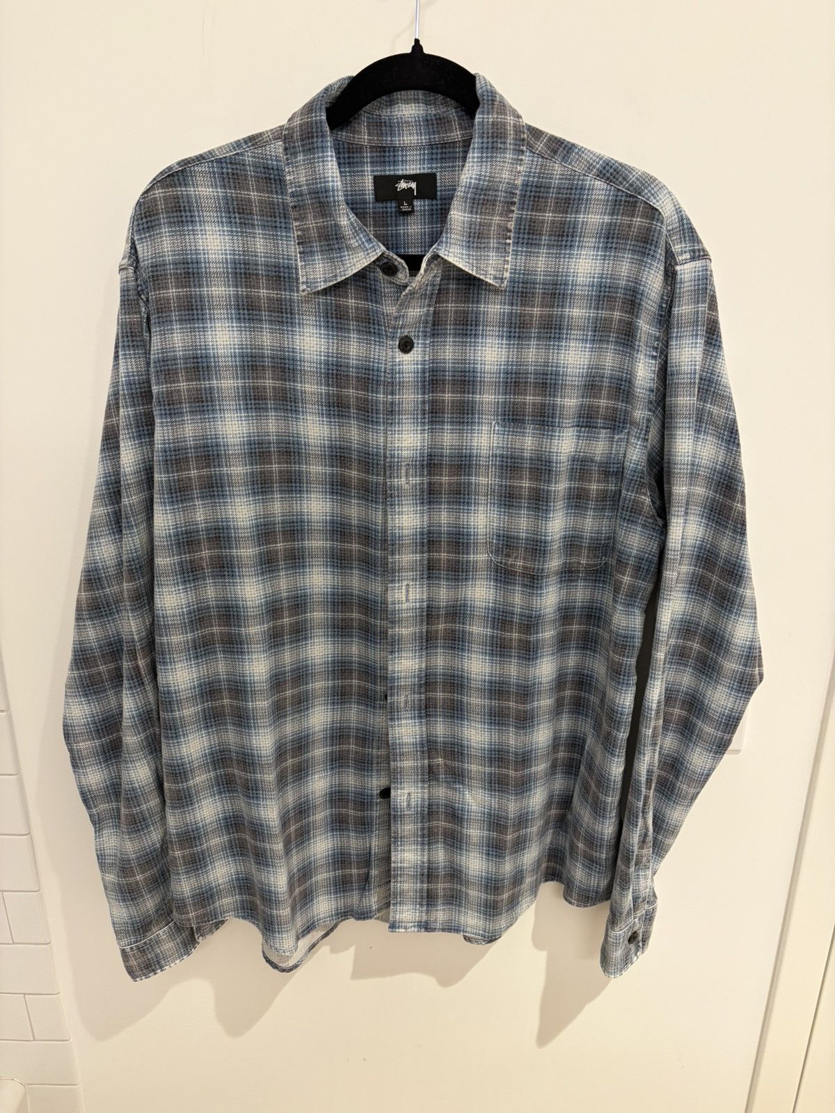 Stussy Boxy Flat Hem Shirt | Grailed
