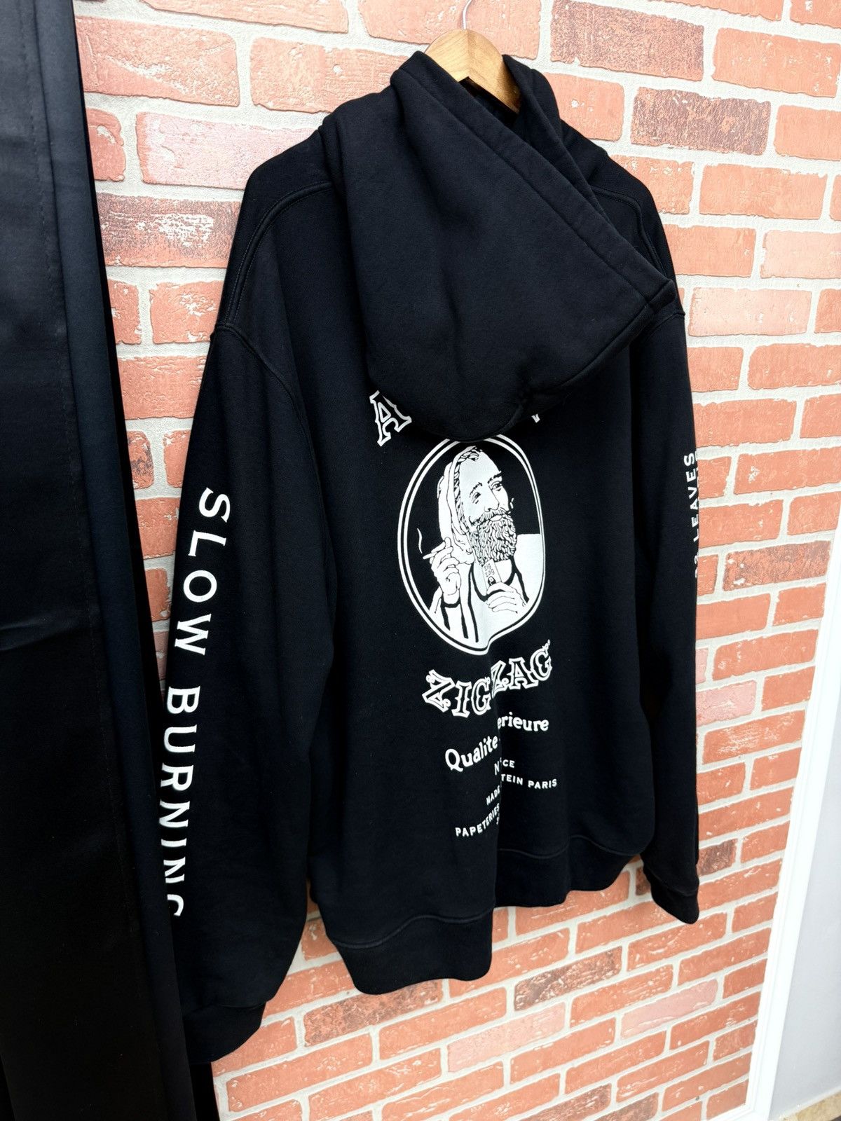 Amiri AUTHENTIC AMIRI x Zig Zag Cotton Black Hoodie Men XXX Large Size US XXL / EU 58 / 5 - 2 Thumbnail