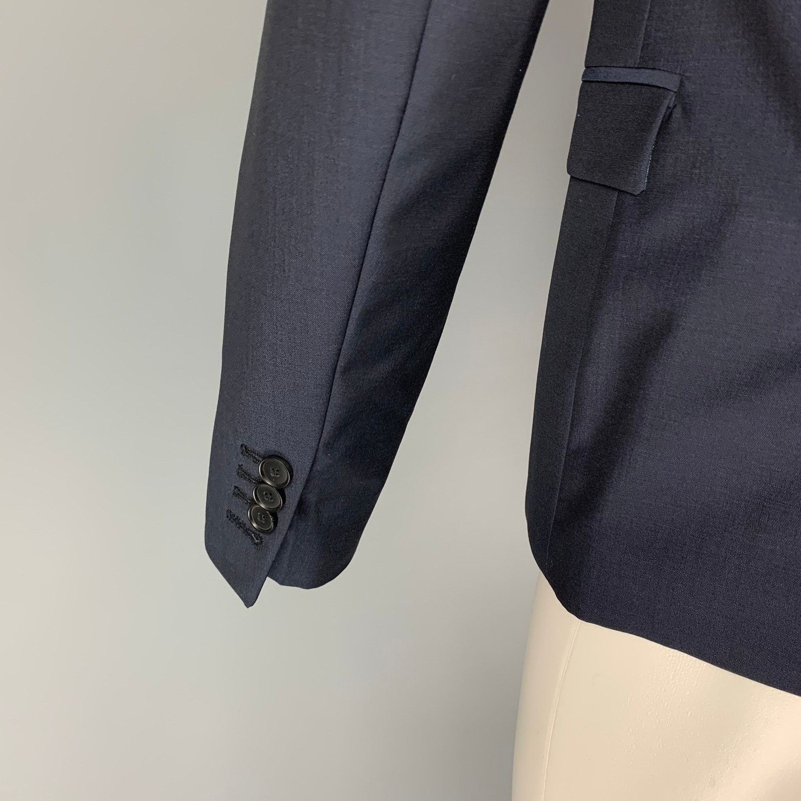 The Kooples THE KOOPLES Size 36 Navy Wool Mohair Notch Lapel Sport Coat Size 36R - 4 Thumbnail