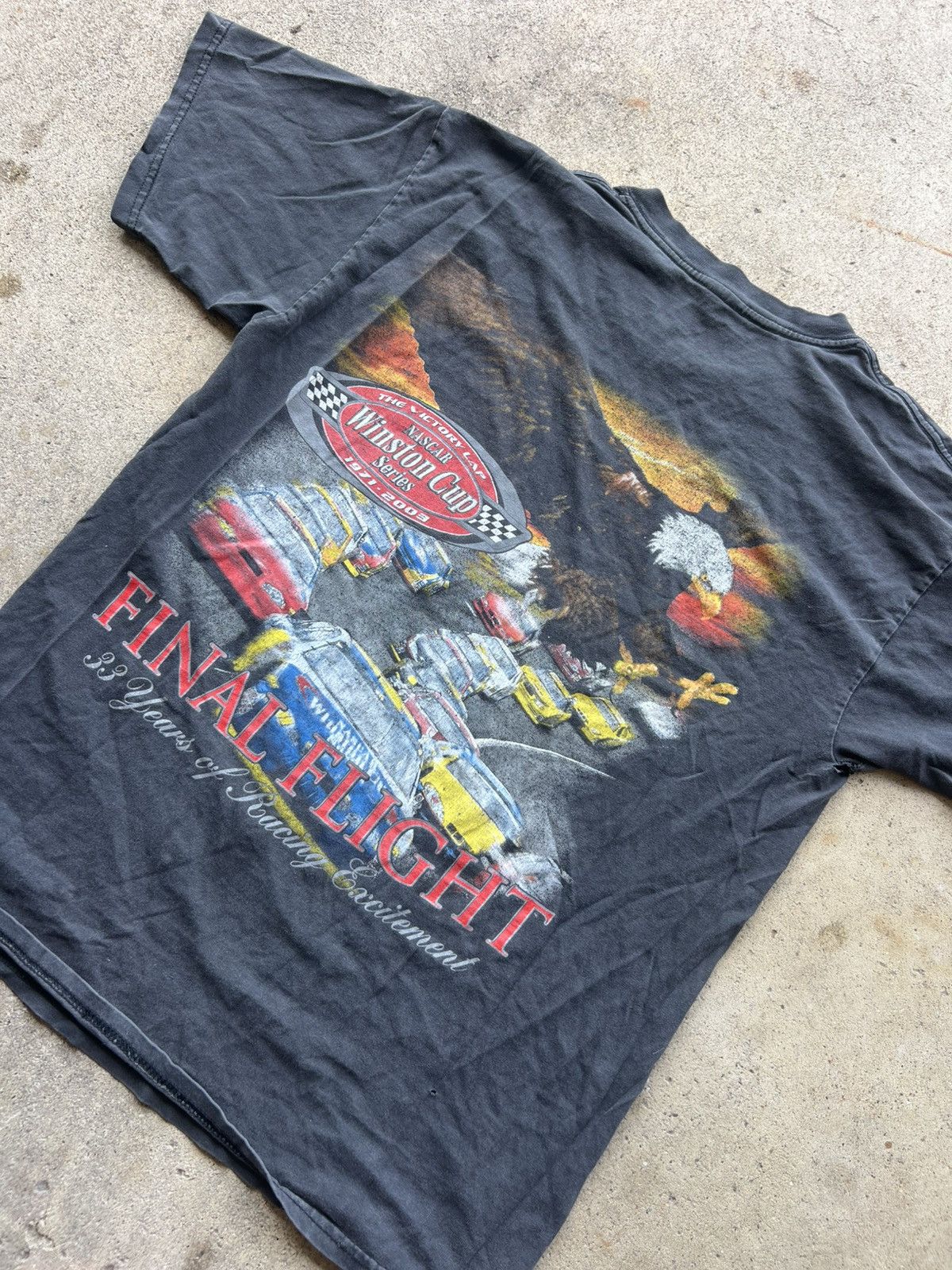 NASCAR Vintage Y2K Faded Black NASCAR Winston Cup Racing Tee Shirt Size US L / EU 52-54 / 3 - 4 Thumbnail
