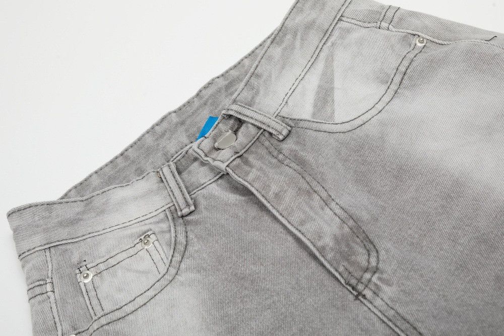 Jean Men's retro punk distressed heavy washed gradient jeans Size US 32 / EU 48 - 3 Thumbnail