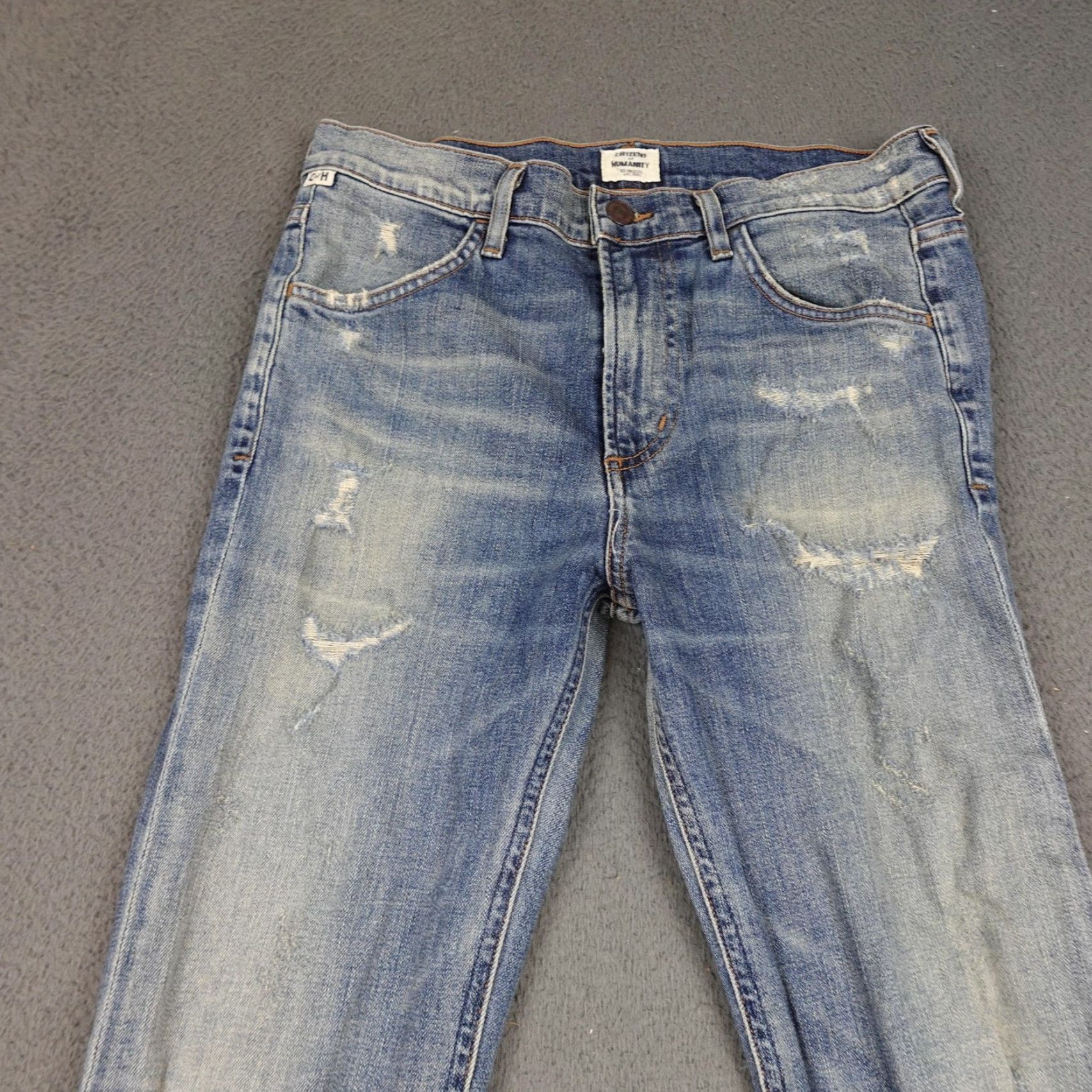 Citizens Of Humanity VINTAGE Citizens of Humanity Jeans Womens 27 Blue Distressed Flare USA 1547-357 Size 27" / US 4 / IT 40 - 3 Thumbnail