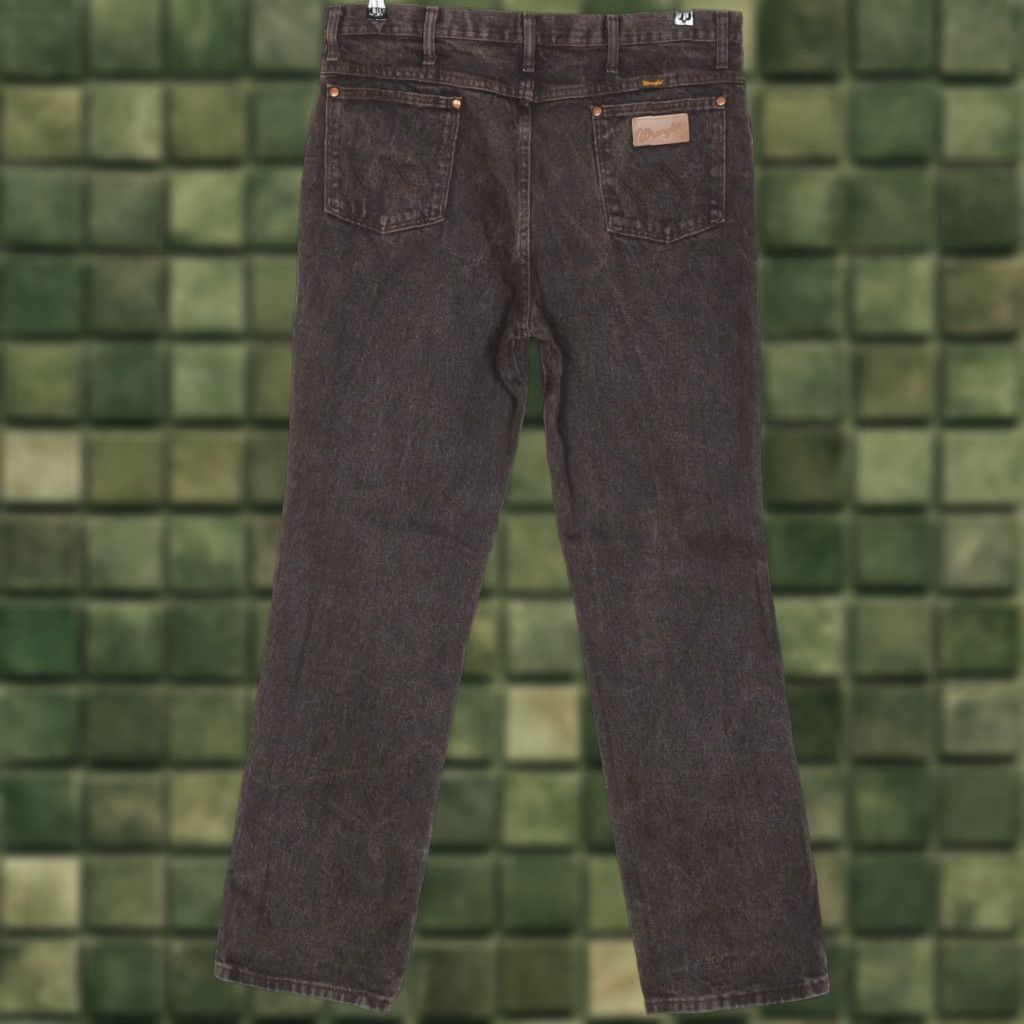 Wrangler VINTAGE Wrangler 936K CL Jeans Trousers Men W36 L32 Regular Straight Brown 5-Pocket Denim Cotton Leather Logo Casual Vintage Mens Size US 36 / EU 52 - 1 Thumbnail