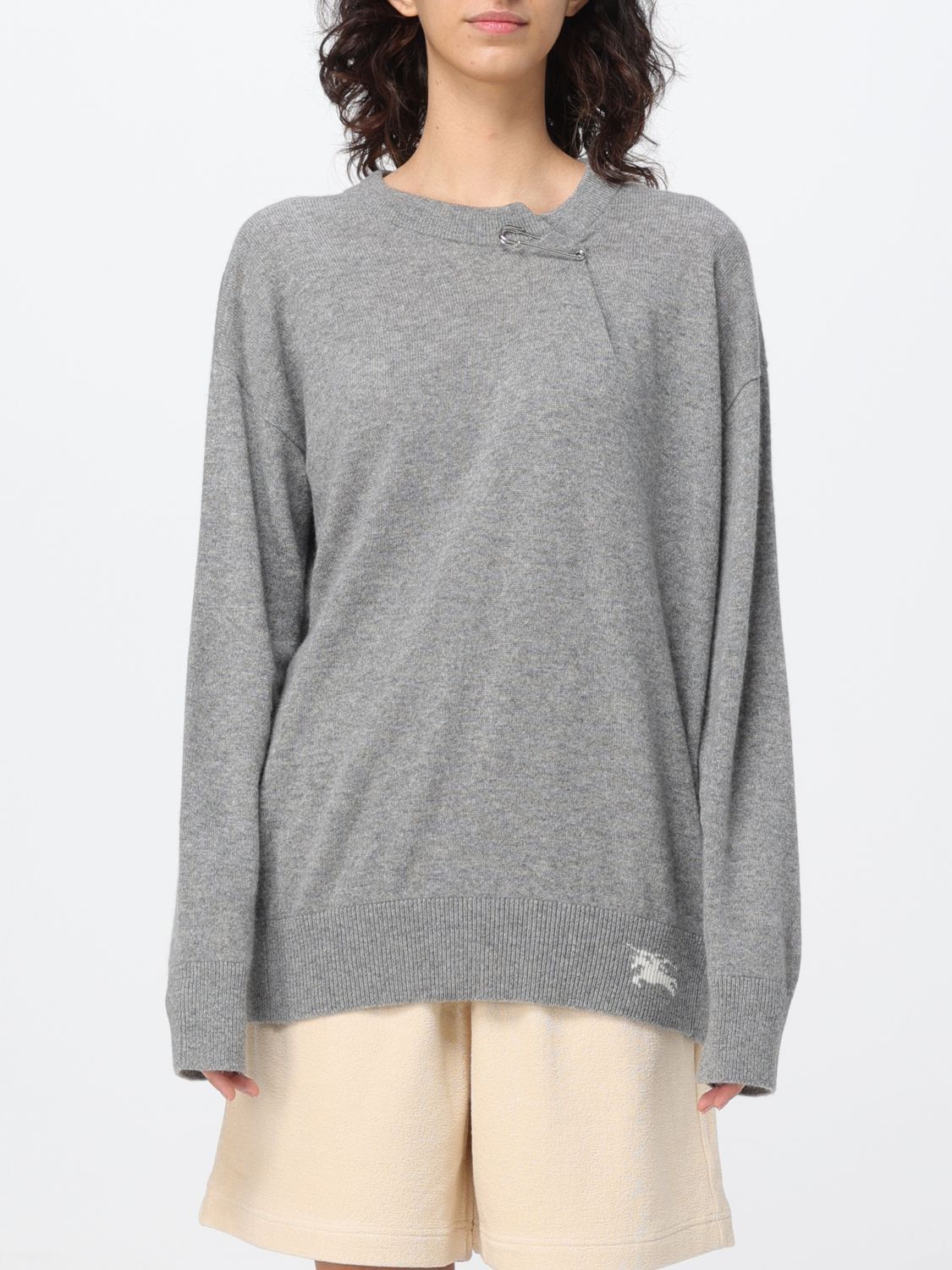 image of Burberry Sweater Woman Grey, Women's (Size Large)