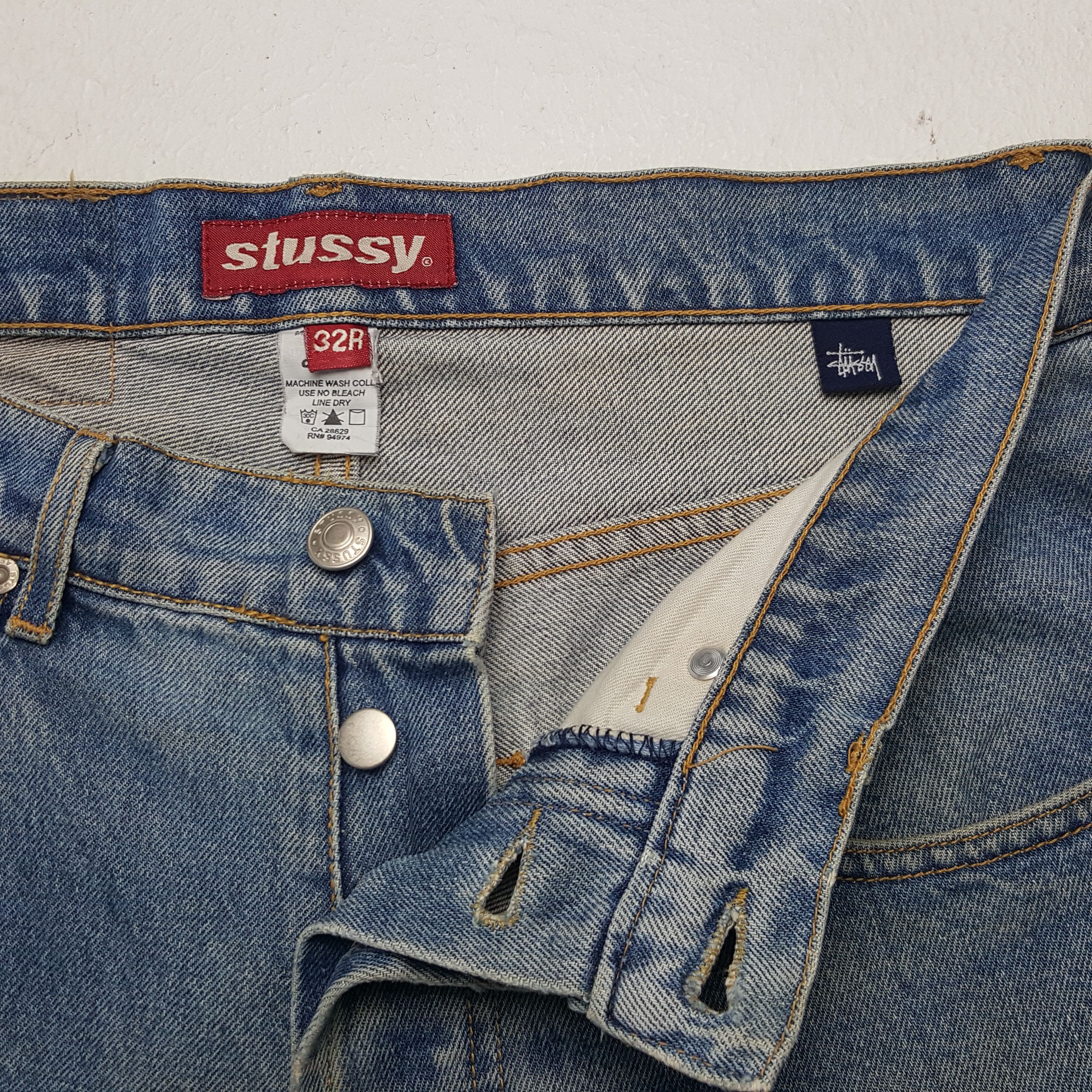 Stussy × Vintage Vintage Stussy USA Custom Art Logo Slimfit Denim Jeans Size 32" / US 10 / IT 46 - 12 Thumbnail