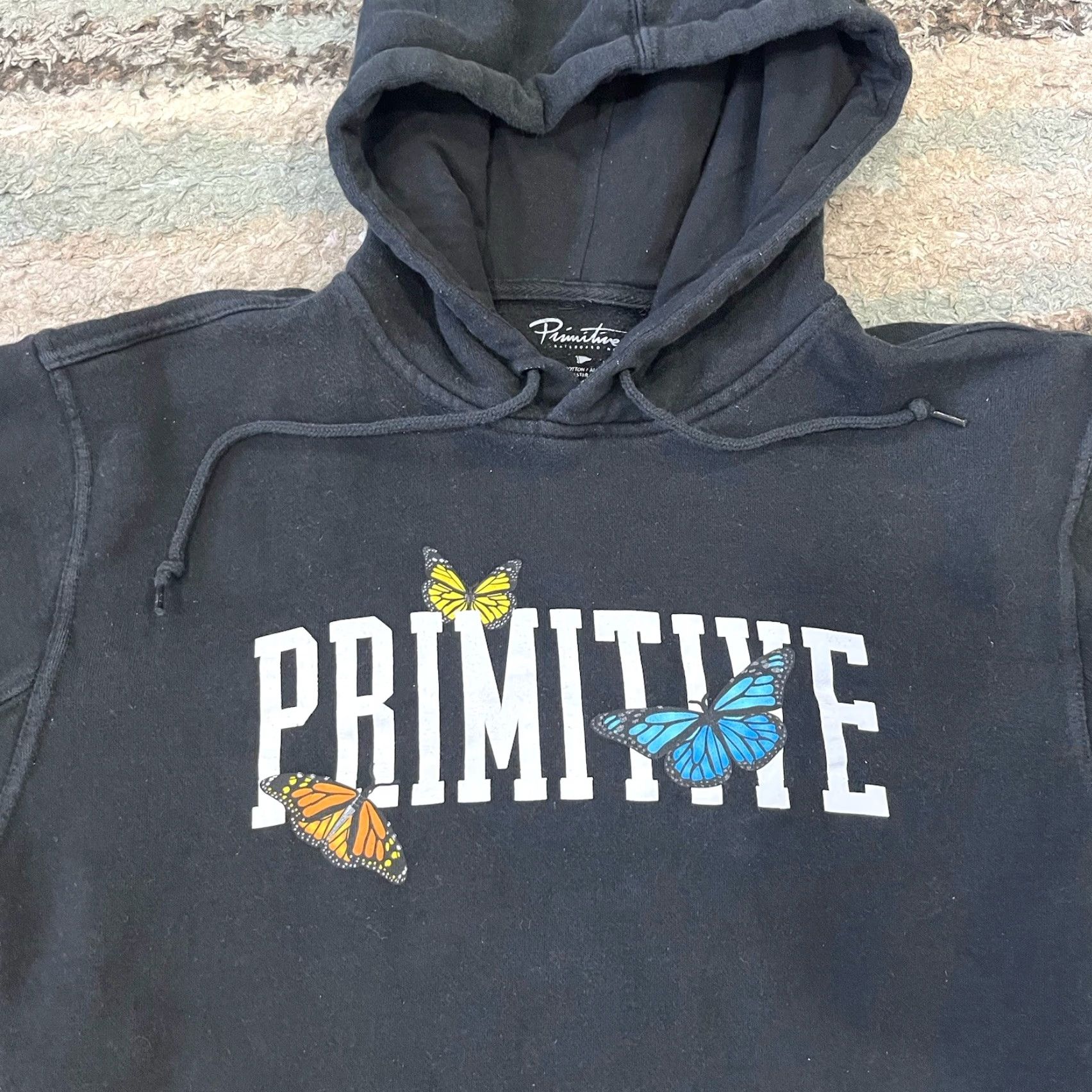 Primitive Primitive Skateboarding Black Hoodie Butterflies Size S Unisex Adults Pullover Drawstring Skateboarding Womens? Mens? Size US S / EU 44-46 / 1 - 2 Thumbnail