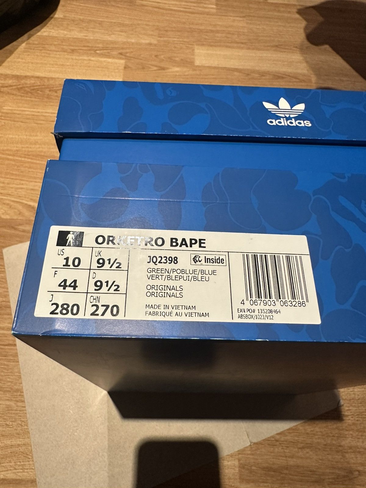 Adidas × Bape Adidas Orketro x BAPE Yellow Blue Green Size 9.5 JQ2398 Size US 10 / EU 43 - 12 Thumbnail