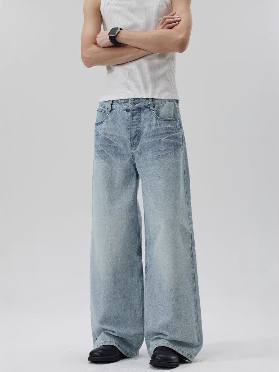 Japanese Brand American retro whiskered casual loose straight leg jeans Size US 32 / EU 48 - 2 Thumbnail