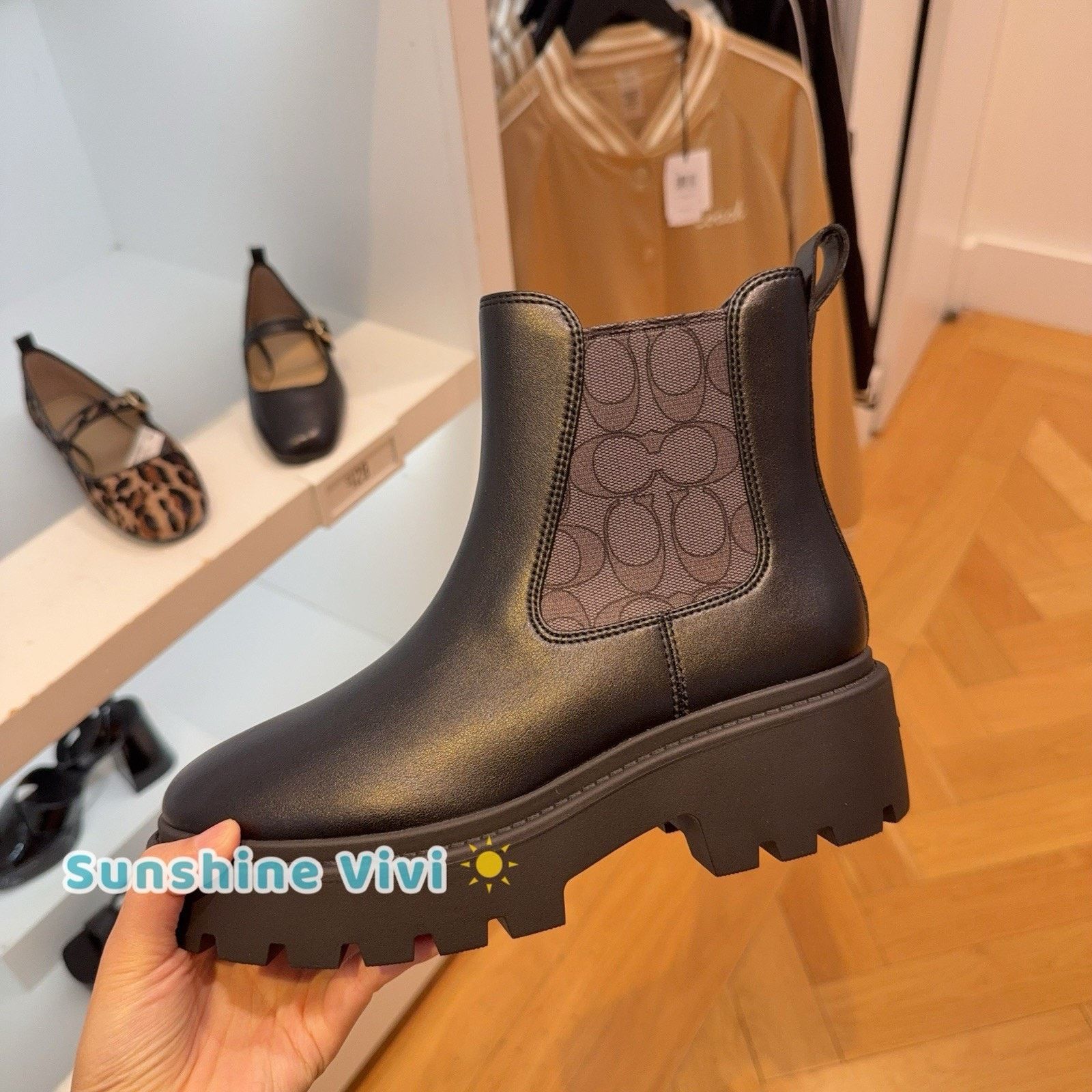 Coach NEW COACH Women's Lucy Chelsea Boot Black CCH14 US 5.5 Size US 5.5 / IT 35.5 - 1 Thumbnail