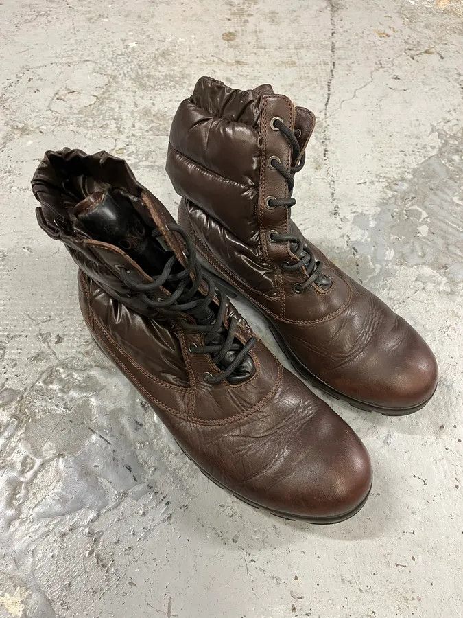 Moncler Moncler Brown Quilted Leather Boots Size US 10 / EU 43 - 4 Thumbnail