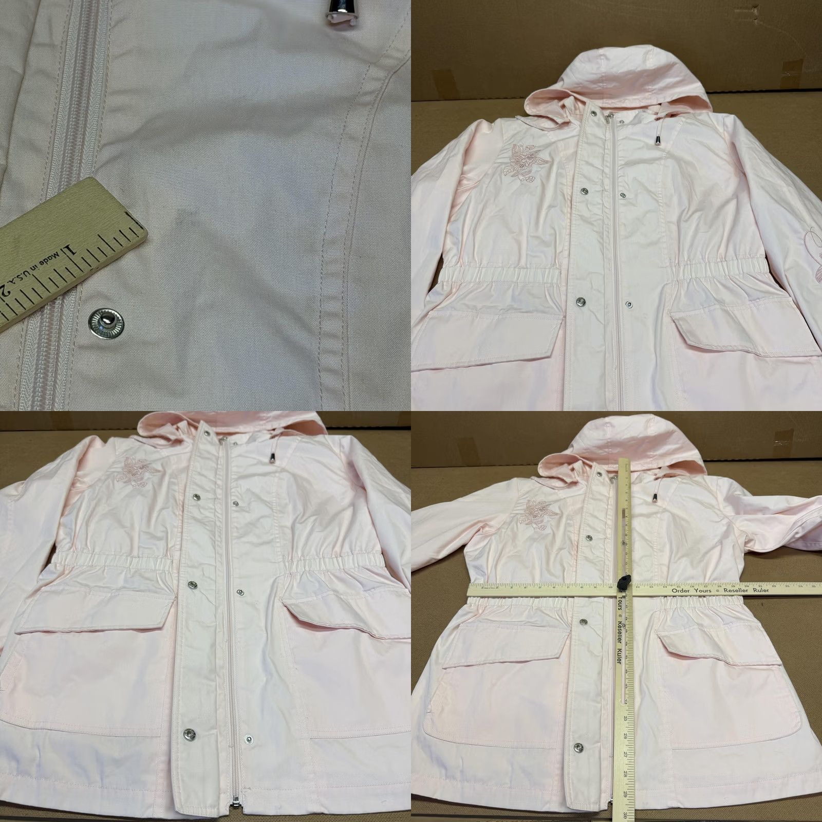Mackintosh Mackintosh New England Jacket Womens XL Pink Floral Embroidered Hooded Anorak Size XL / US 12-14 / IT 48-50 - 8 Thumbnail