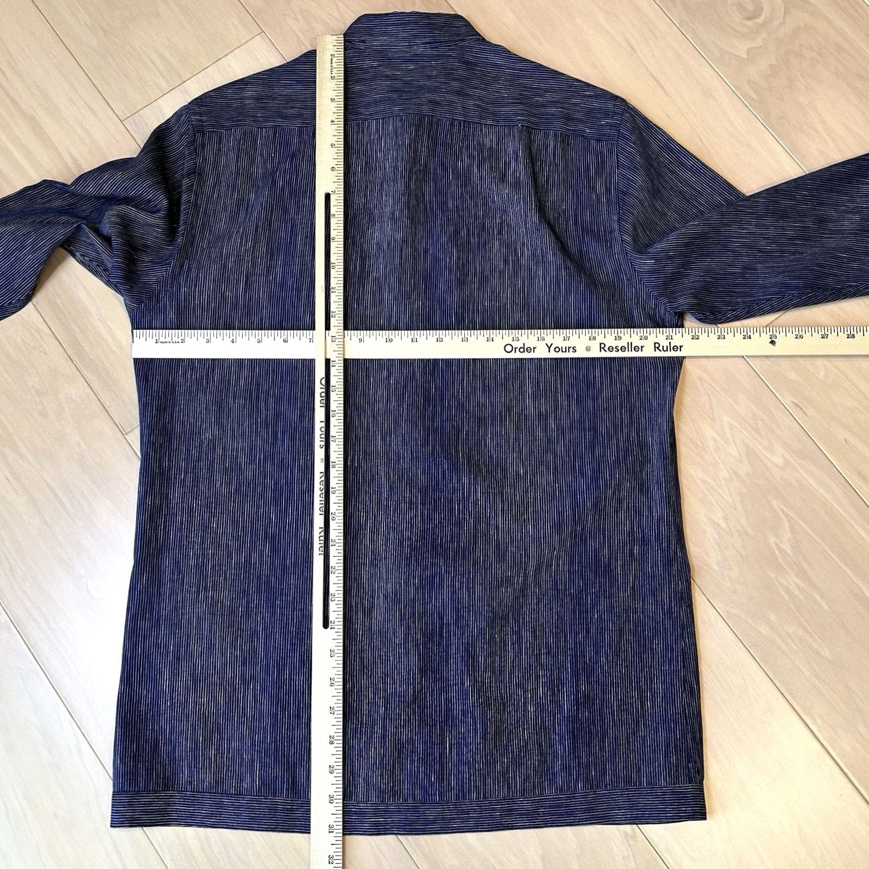 Vintage VINTAGE Commune De Paris .1871 Linen Button-Up Shirt Striped Long Sleeve Men’s XL Blue Size US XL / EU 56 / 4 - 5 Thumbnail