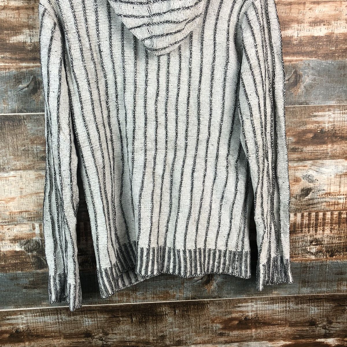 Homespun Knitwear DL Foravi White stripe sweater Hoodie Knitwear #C497 Size US M / EU 48-50 / 2 - 14 Thumbnail
