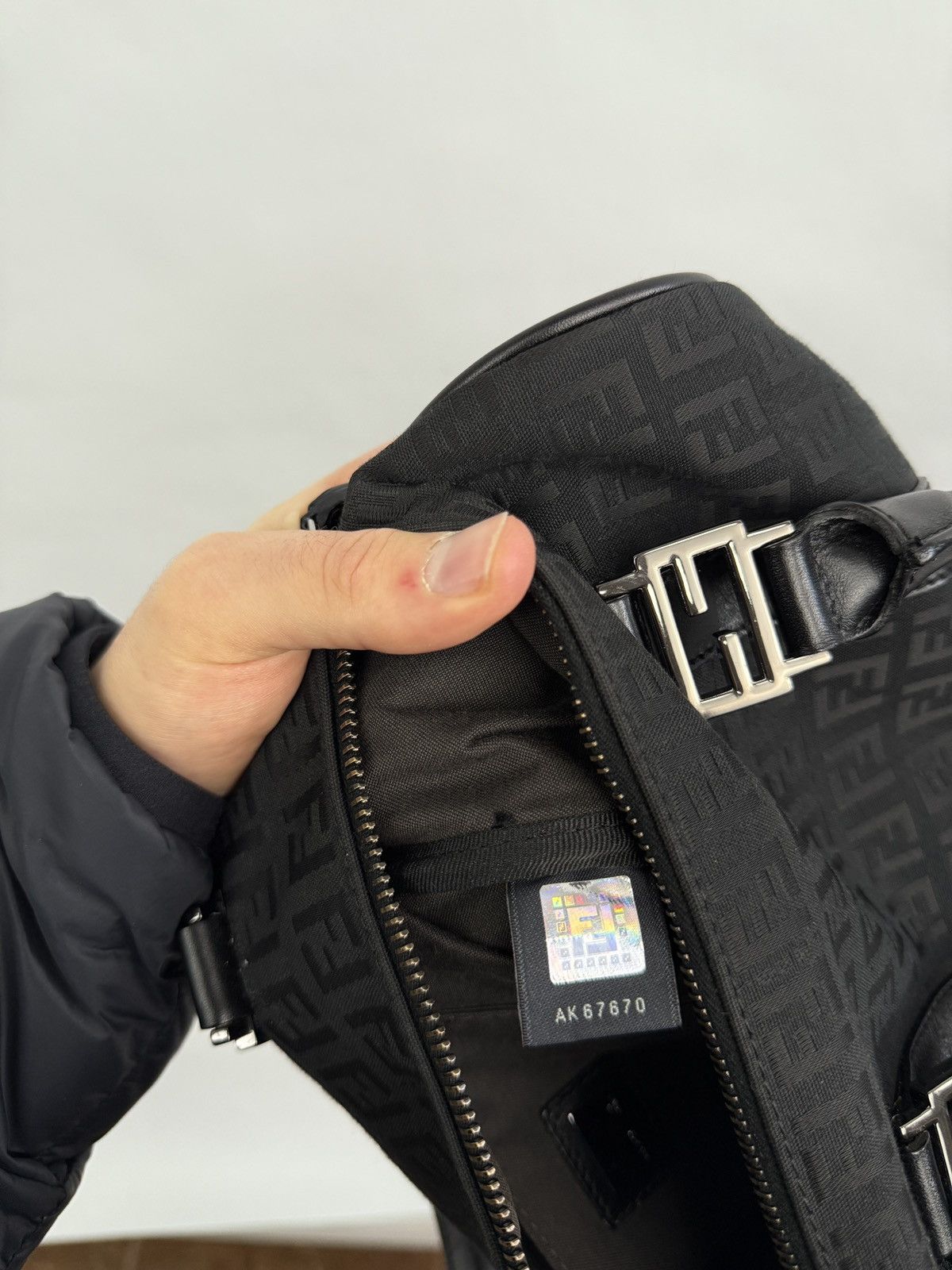 Fendi × Vintage FENDI Zucchino Mini Boston Bag Jacquard 8BL068 Black Handbag Size ONE SIZE - 9 Thumbnail