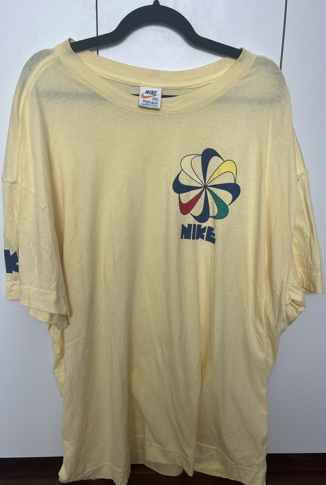 Nike × Vintage Nike Vintage Pinwheel Yellow T-Shirt XXL New Without Tags Size US XXL / EU 58 / 5 - 1 Thumbnail