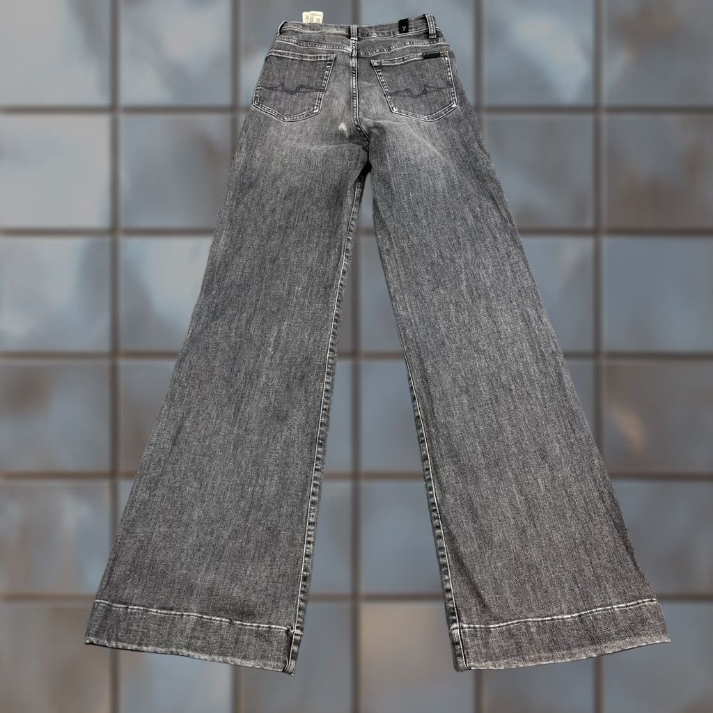 7 For All Mankind 7 For All Mankind Womens Jeans Bootcut Regular 25 34 Grey Denim Stretch High Waist 34 In Inside Leg 25 in Waist Leather Patch Logo Clean Vintage No Size 28" / US 6 / IT 42 - 1 Thumbnail