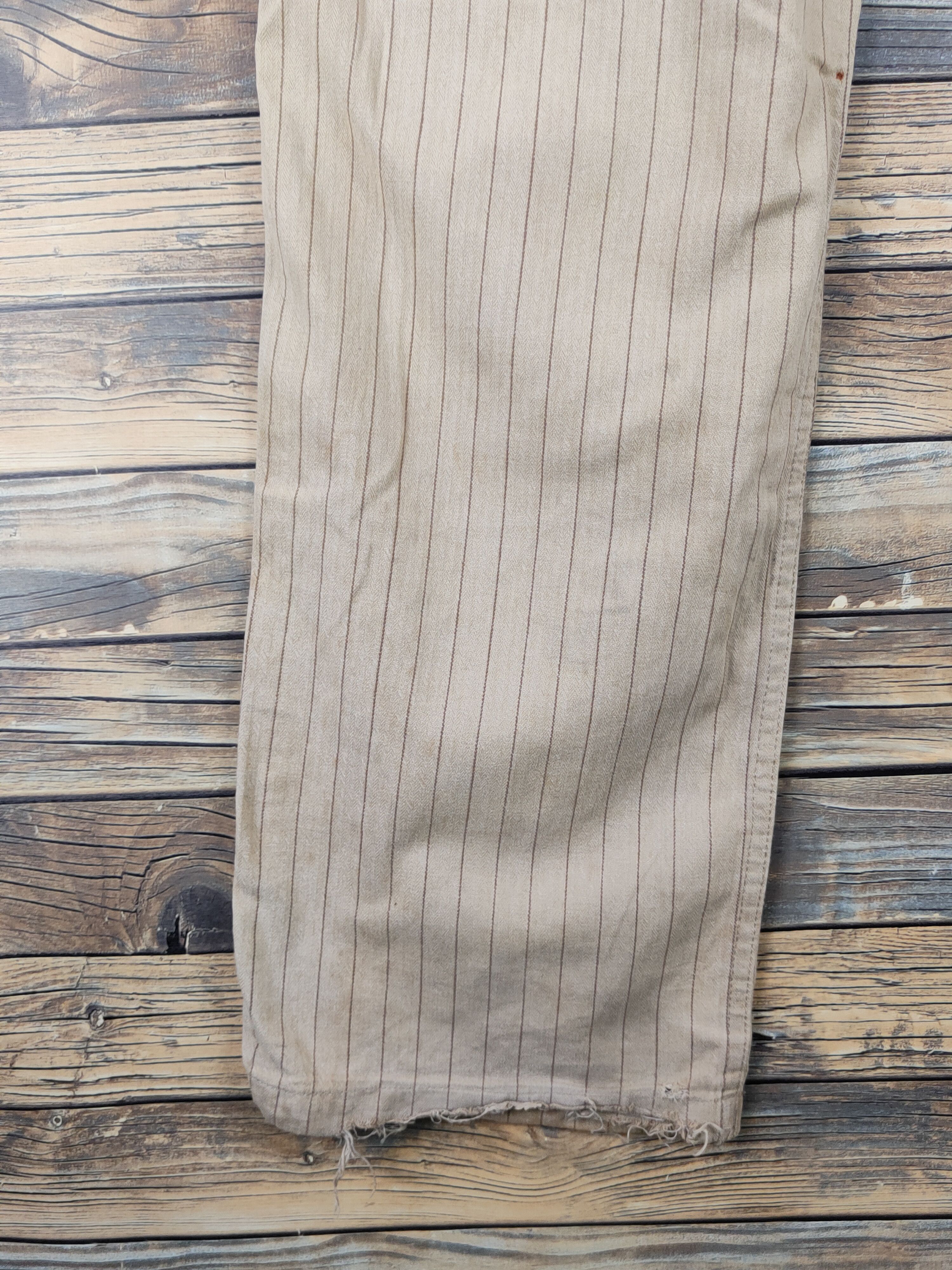 Japanese Brand × Vintage Thunder Storm Light Brown stripe vintage Casual Pants #W1419 Size US 37 - 10 Thumbnail