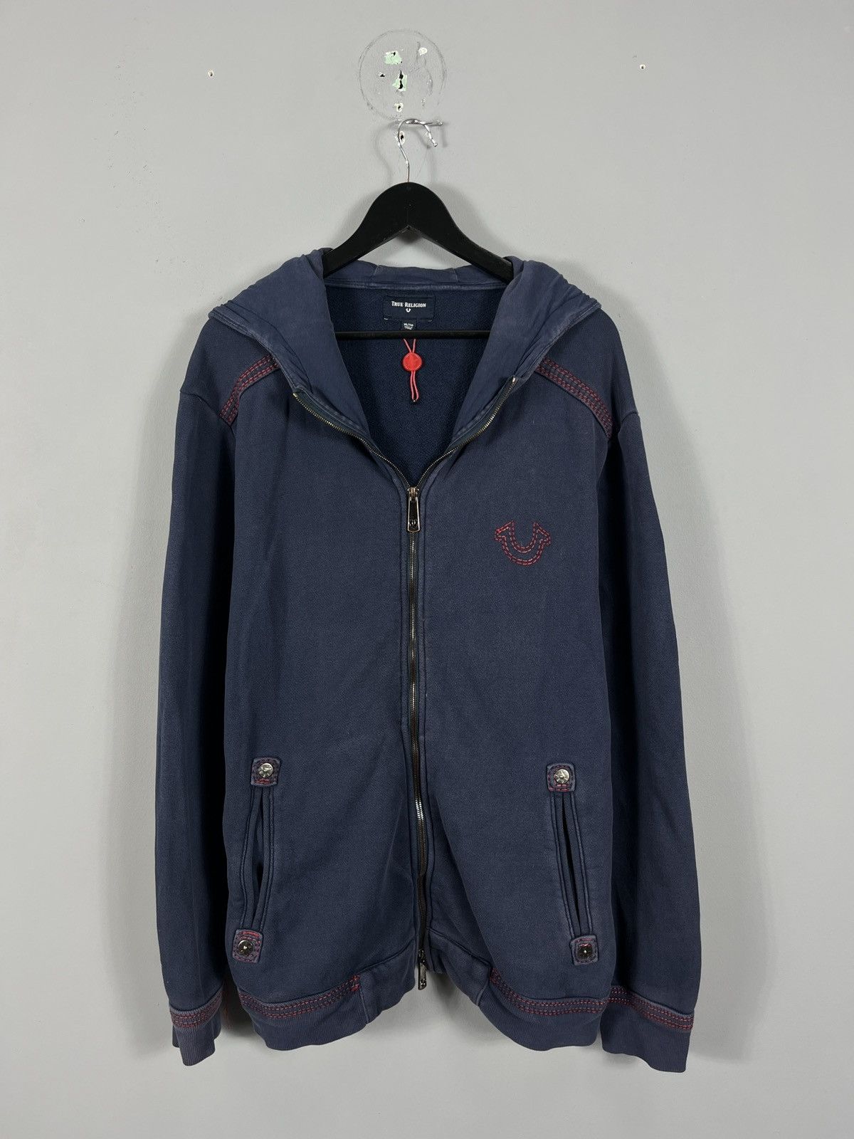 True Religion WT Men Cotton Y2K Full Zip Hoodie