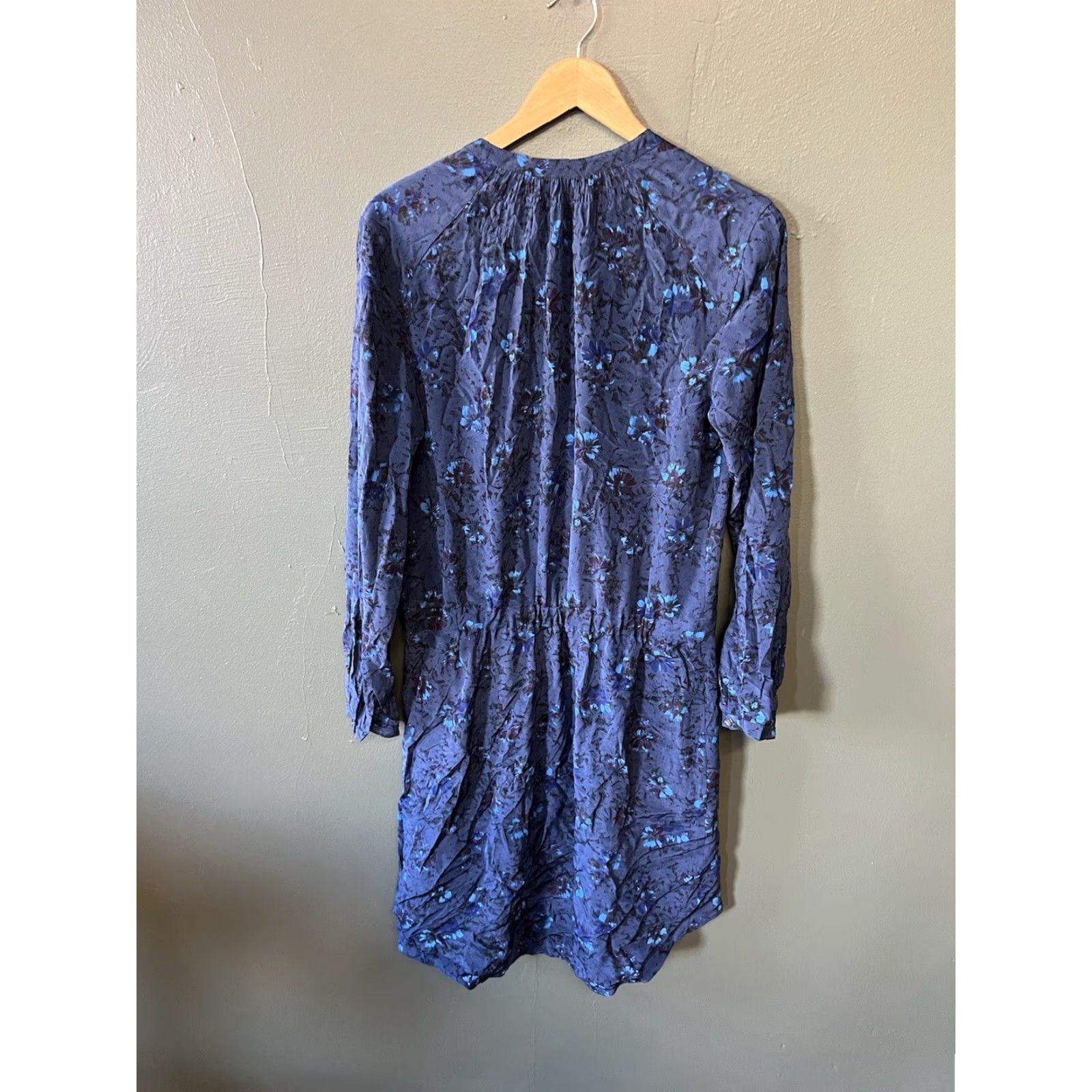 Rebecca Taylor Rebecca Taylor Womens Blue Long Sleeve Shirt Dress Floral Pattern Size 8 Size M / US 6-8 / IT 42-44 - 2 Thumbnail