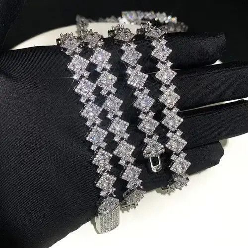 Other 50cm Length Silver Tennis Chain Necklace Size ONE SIZE - 4 Thumbnail