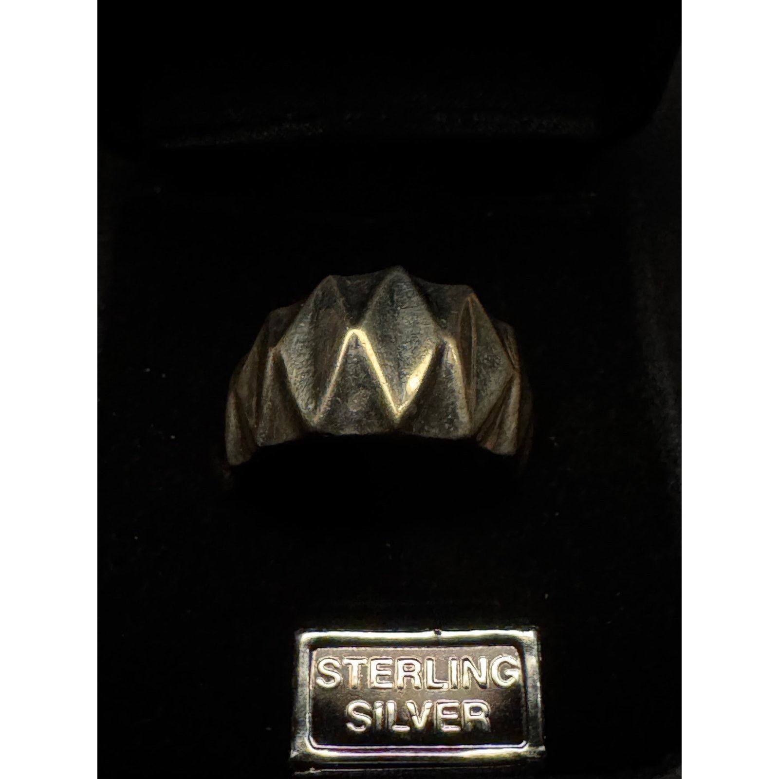 Other Vintage 925 Silver Geometric Texture Size 8 Size ONE SIZE - 1 Thumbnail