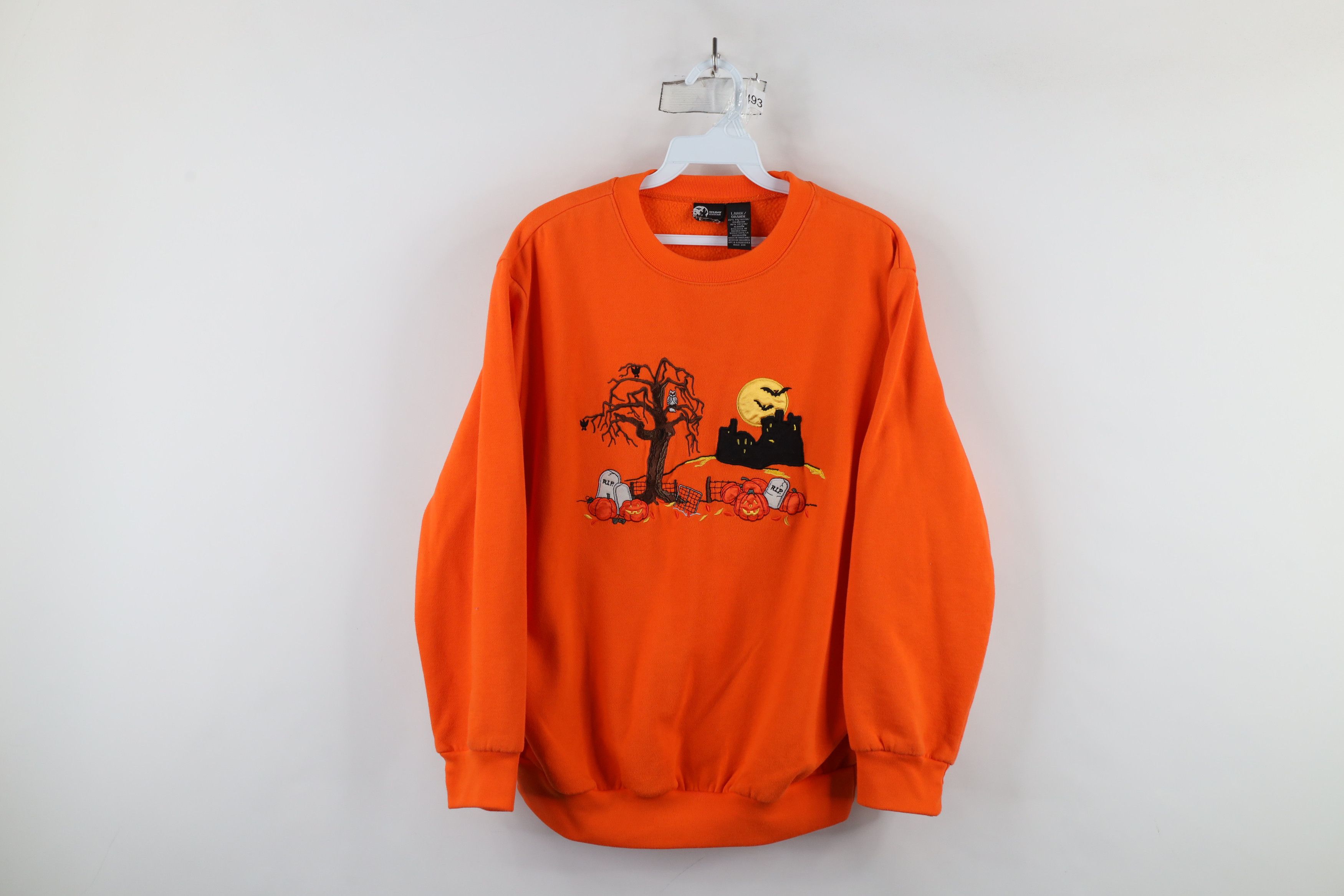 Vintage Vintage 90s Streetwear Halloween Castle Grave Sweatshirt Size L / US 10 / IT 46 - 1 Thumbnail