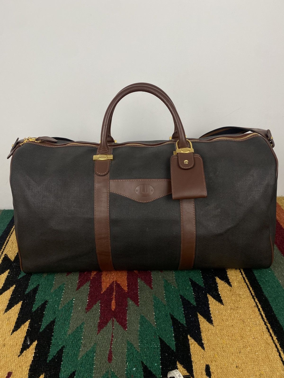 Alfred Dunhill Alfred Dunhill Brown PVC Leather Trim Boston Bag Size ONE SIZE - 2 Thumbnail