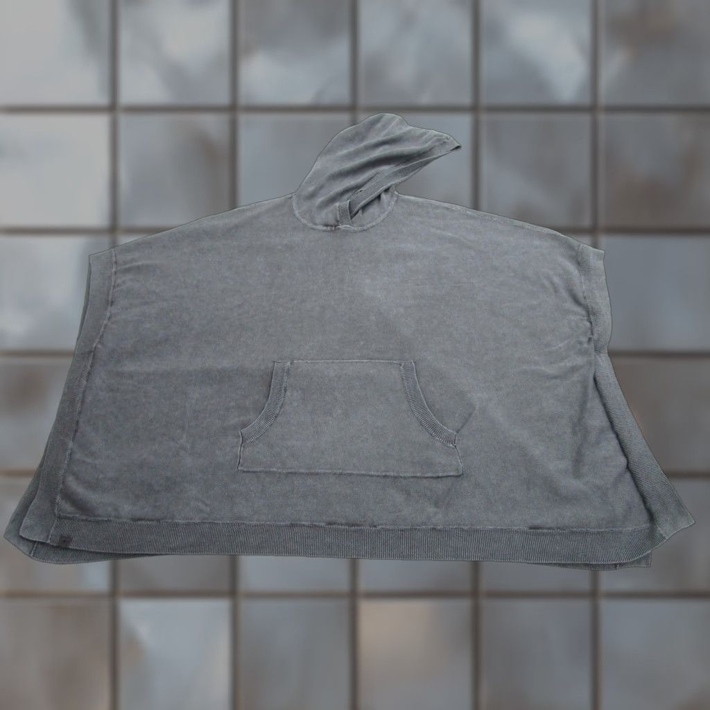 Vintage Barefoot Dreams Cape Sweater Womens One Size Gray Hooded Pockets Oversized BDWES1851 Size ONE SIZE - 1 Thumbnail