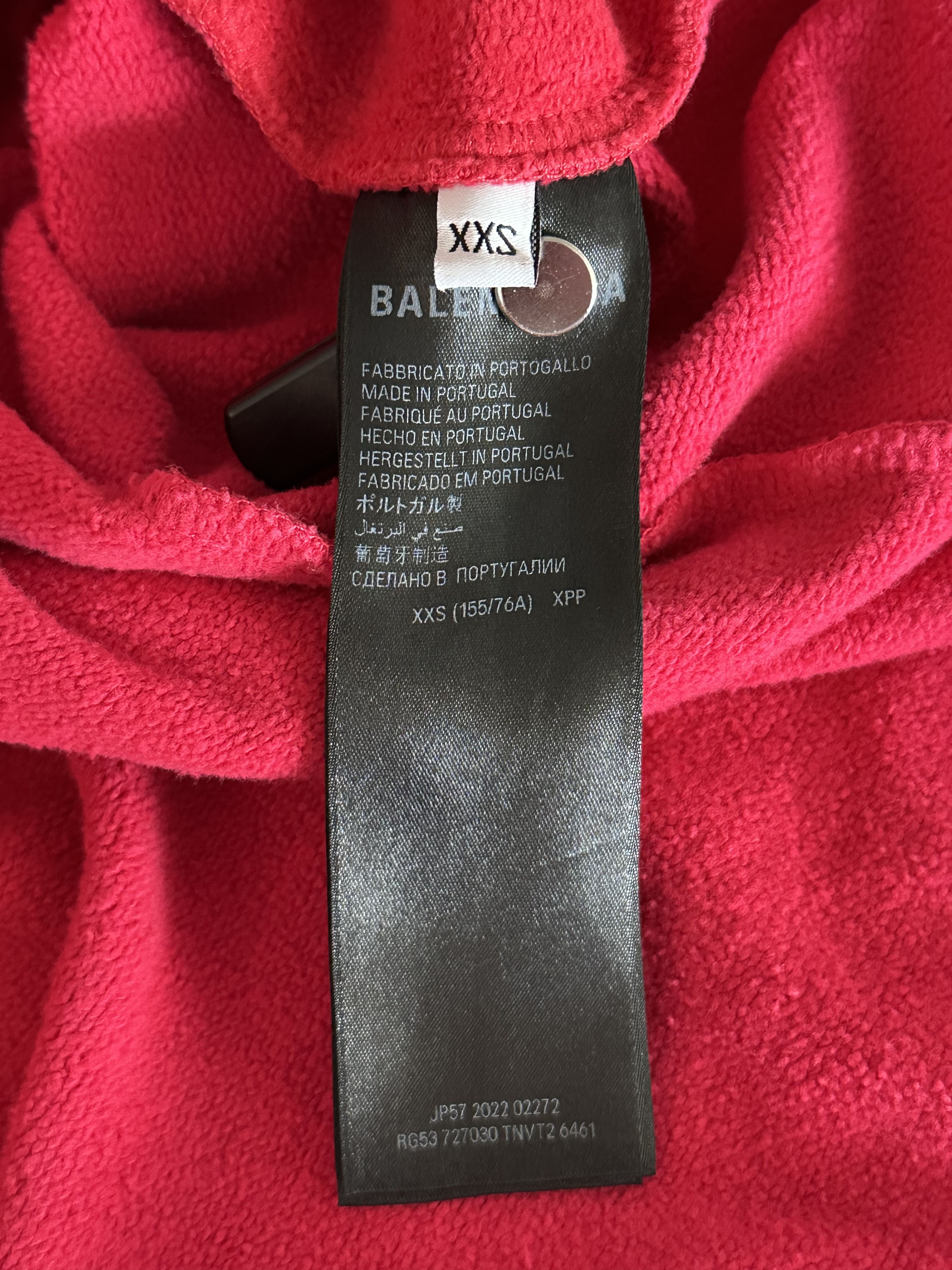 Balenciaga Balenciaga Red I Love Upcycled Hoodie Size US M / EU 48-50 / 2 - 4 Thumbnail