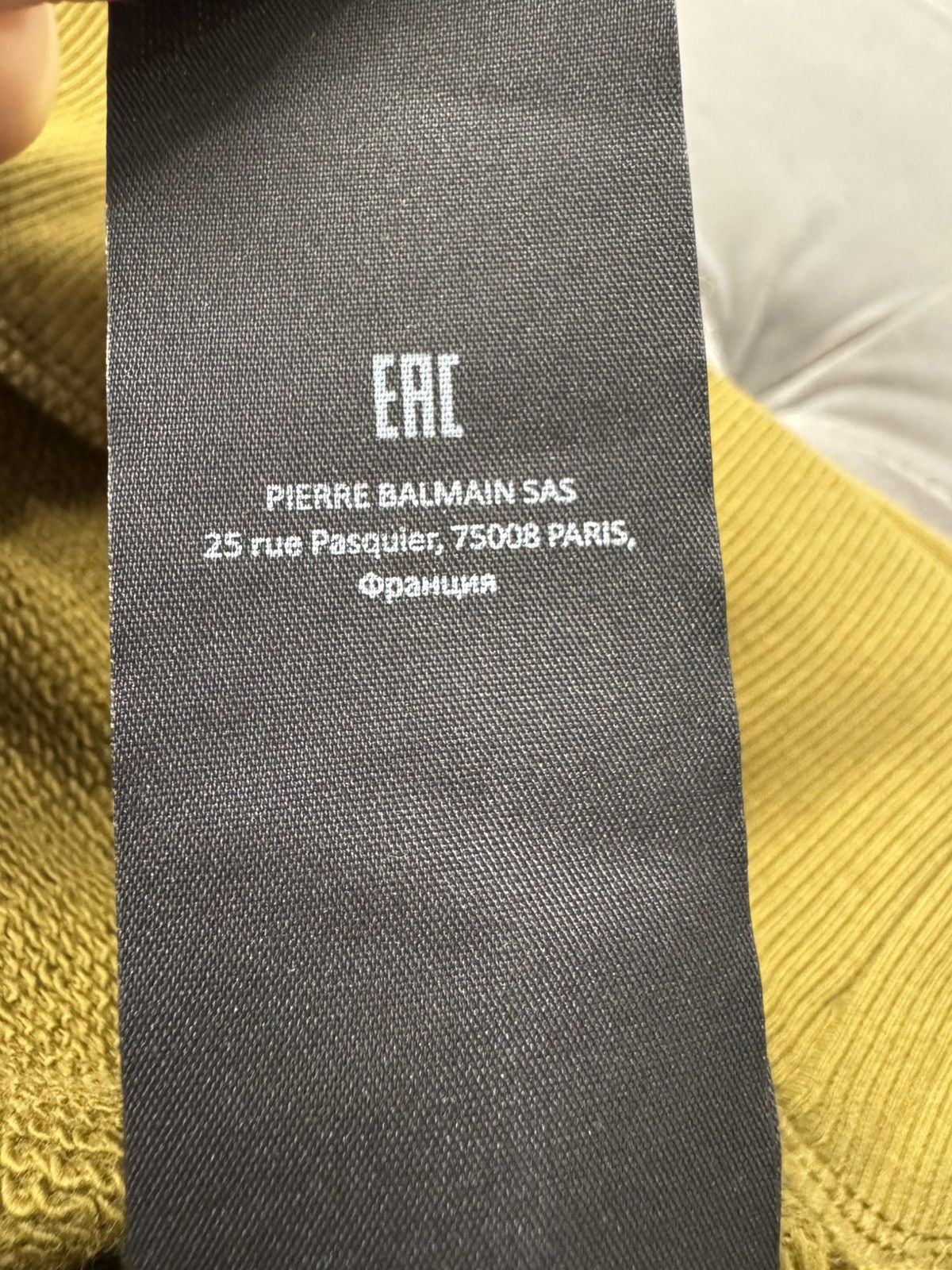 Balmain 95New Paris Logo Crew Sweatshirt - Khaki, XL Size US XL / EU 56 / 4 - 8 Thumbnail