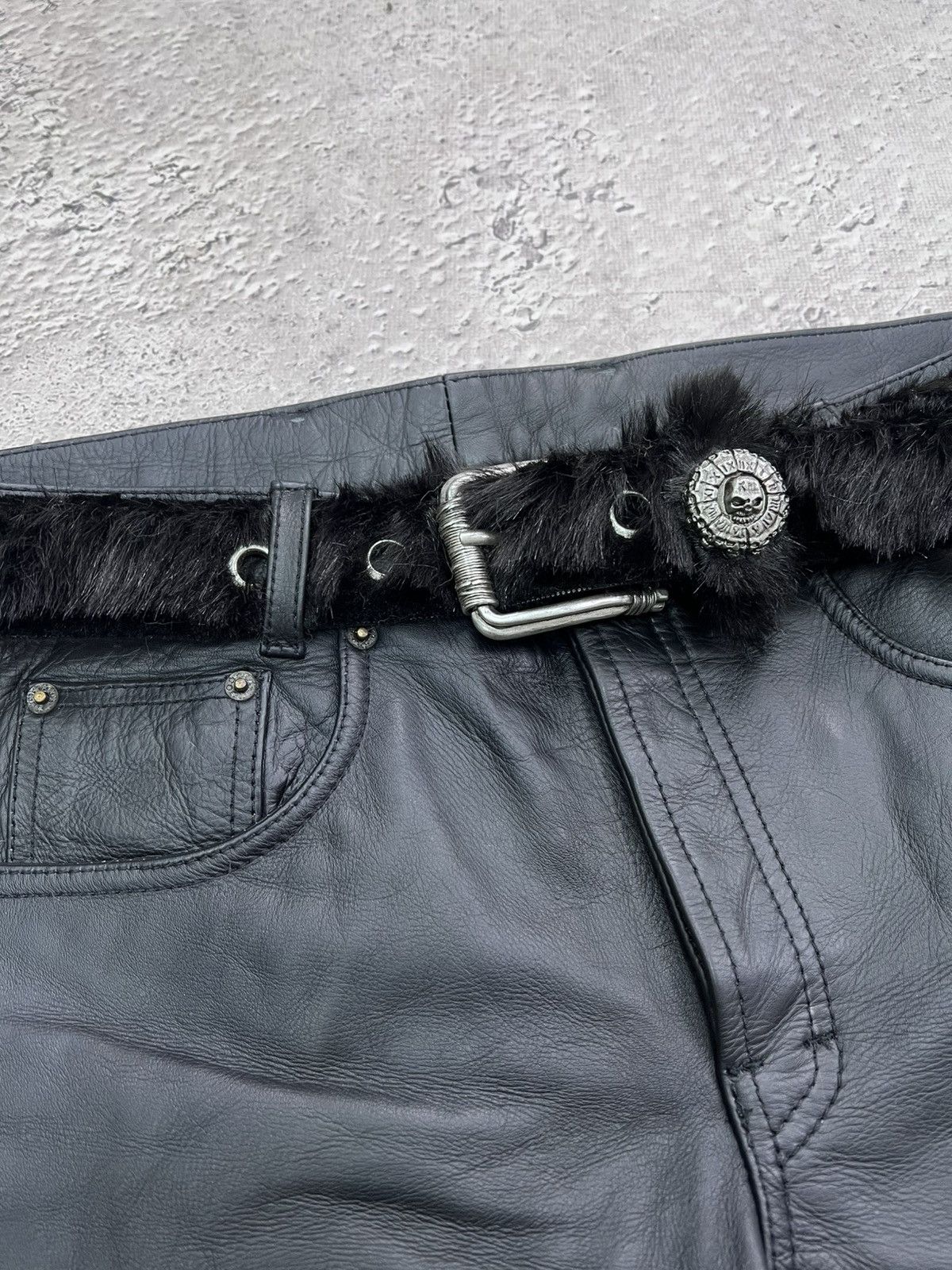 Hysteric Glamour × If Six Was Nine SALE💣💣AVANT-GARDE GOTHIC LEATHER fur BELT RICK OWENS STYLE Size ONE SIZE - 8 Thumbnail