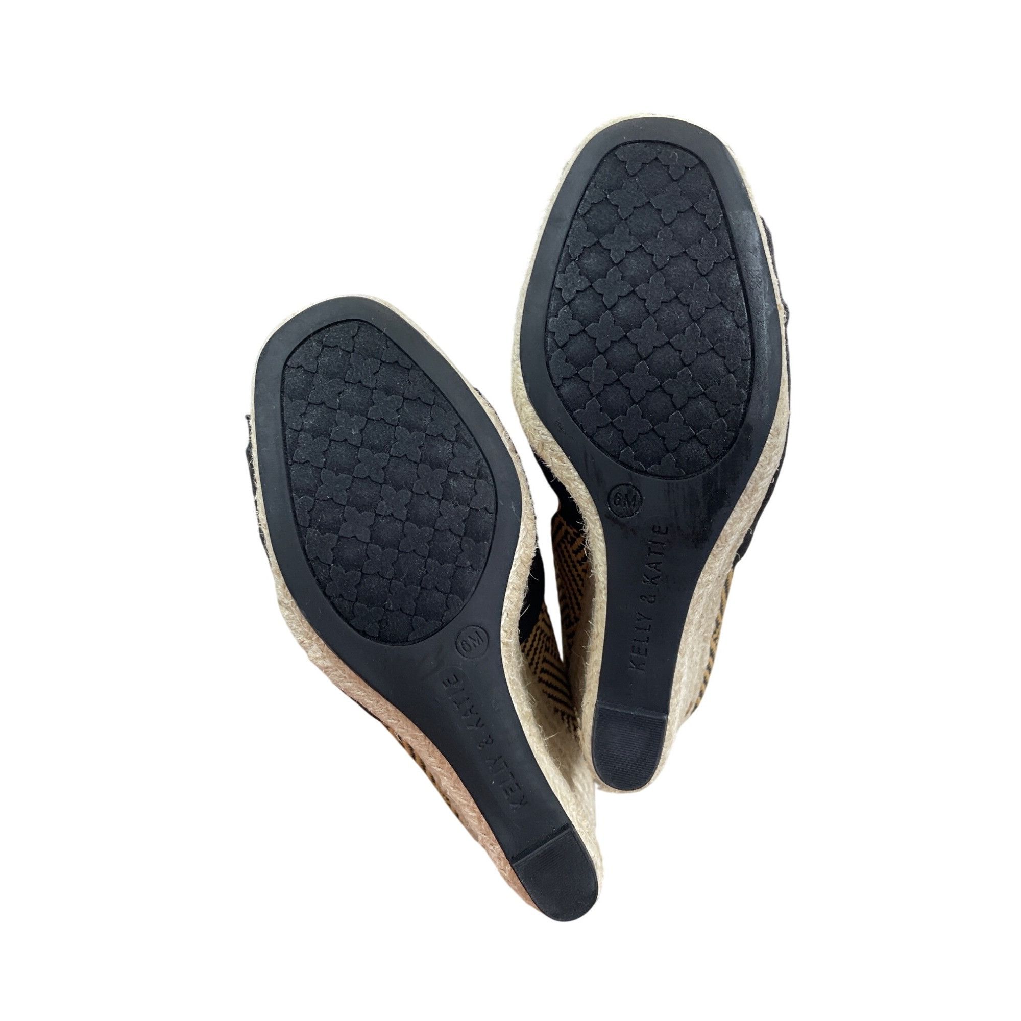 Other Kelly & Katie Black Beige brown PeepToe Wedge Heels Size 6M Size US 6 / IT 36 - 9 Thumbnail