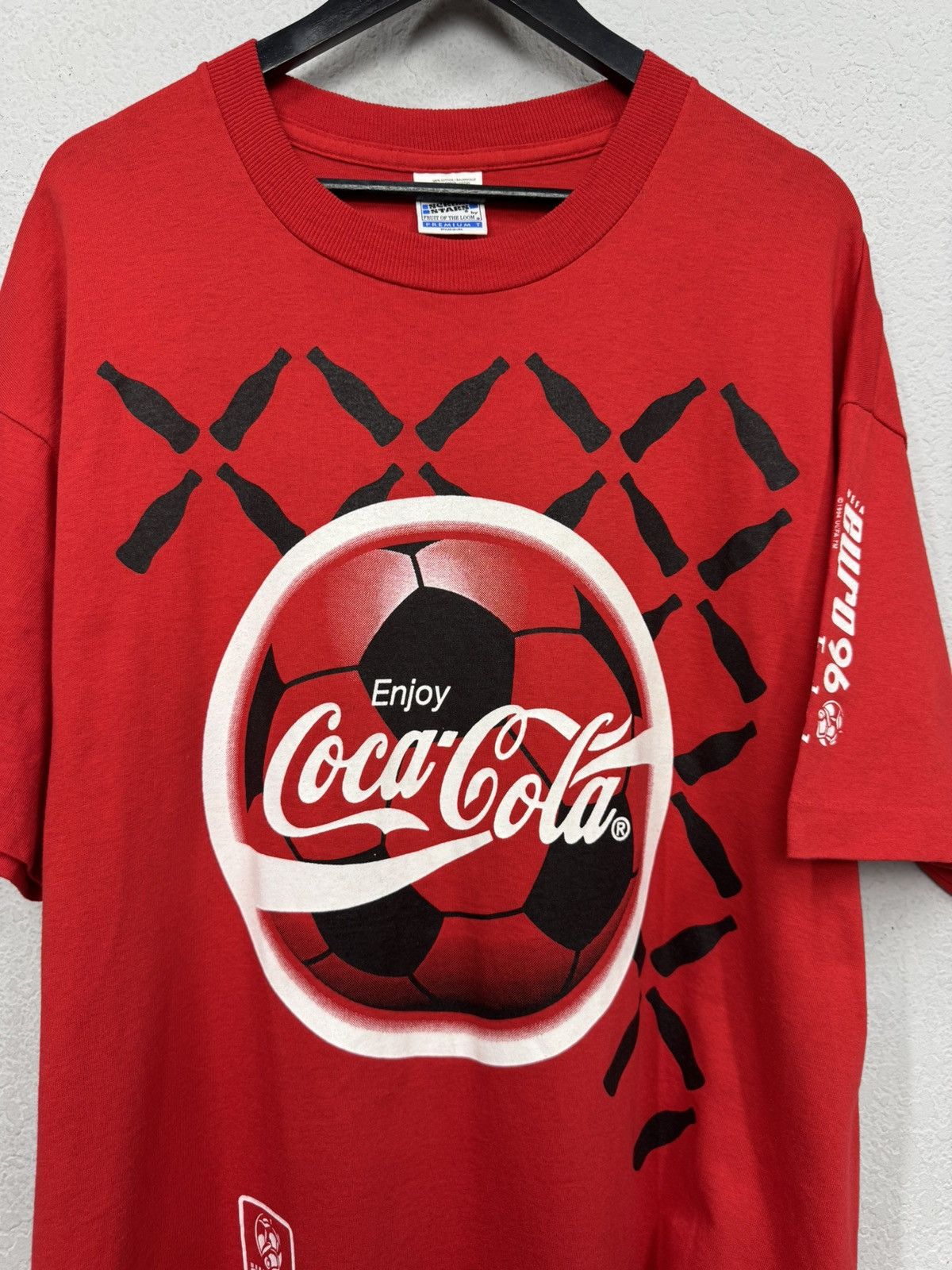 Band Tees Vintage UEFA Euro 1996 Coca Cola T-shirt Jersey Rare Size US XL / EU 56 / 4 - 4 Thumbnail