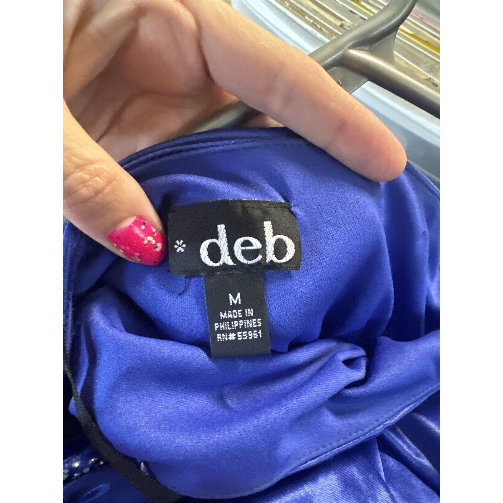 Other Deb Formal blue Prom Dress - One Shoulder, Satin Size M Size M / US 6-8 / IT 42-44 - 7 Thumbnail