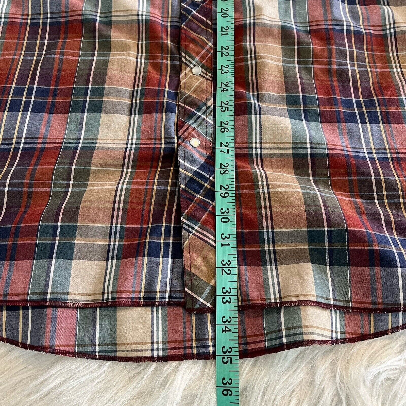 Wrangler Vintage Wrangler Plaid Pearl Snap Button Up X-Long Tails Size US XXL / EU 58 / 5 - 7 Thumbnail