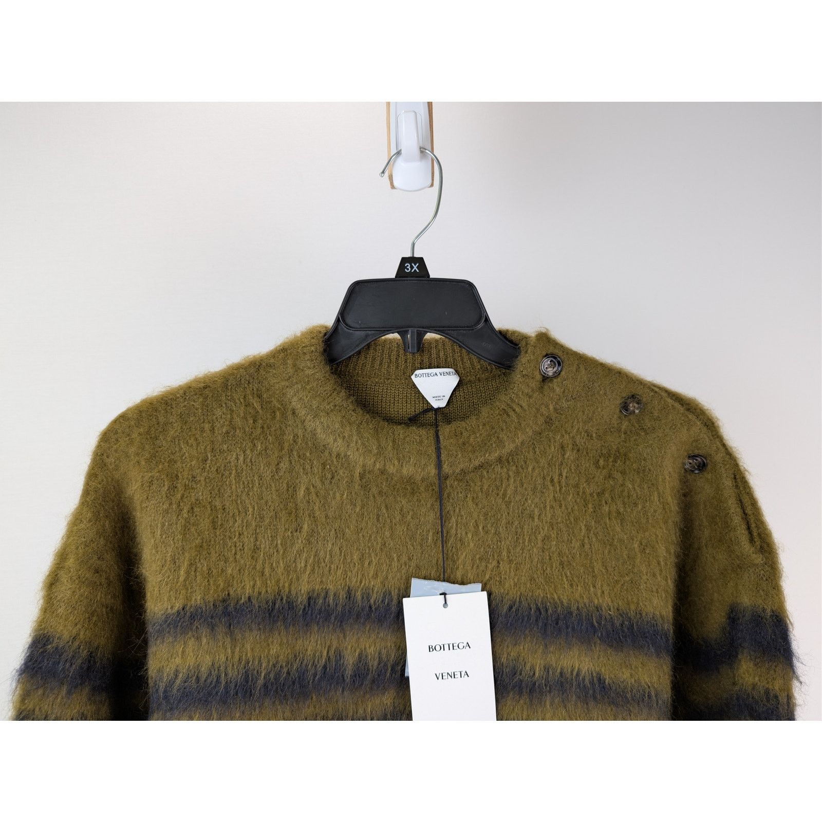 Bottega Veneta o1rshd1 HW Graphic Mohair Knitwear Sweater Gingersnap/navy Size US M / EU 48-50 / 2 - 3 Thumbnail