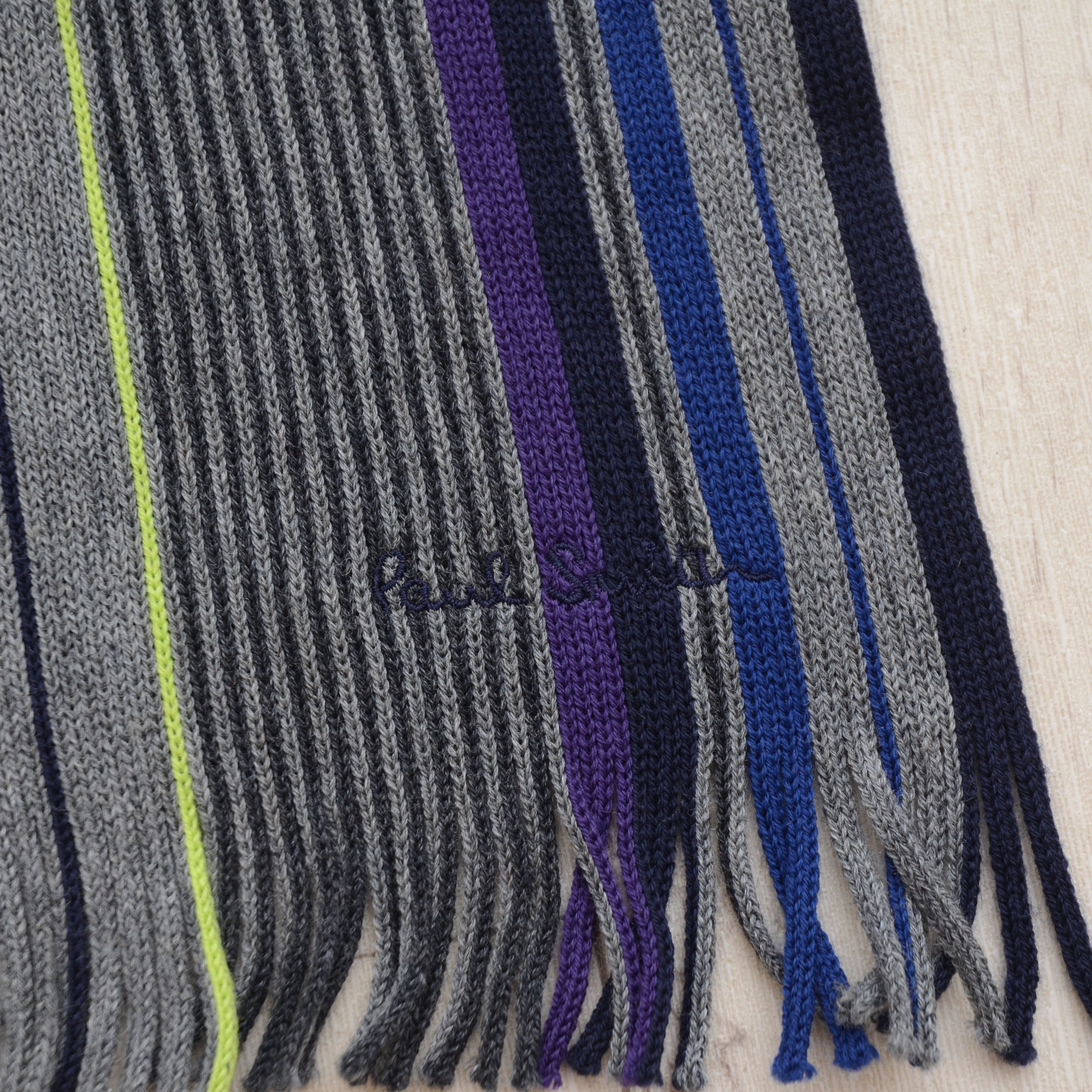 Paul Smith Paul Smith Grey Tonal Stripe Scarf 100% Wool Old Money UK Size ONE SIZE - 6 Thumbnail