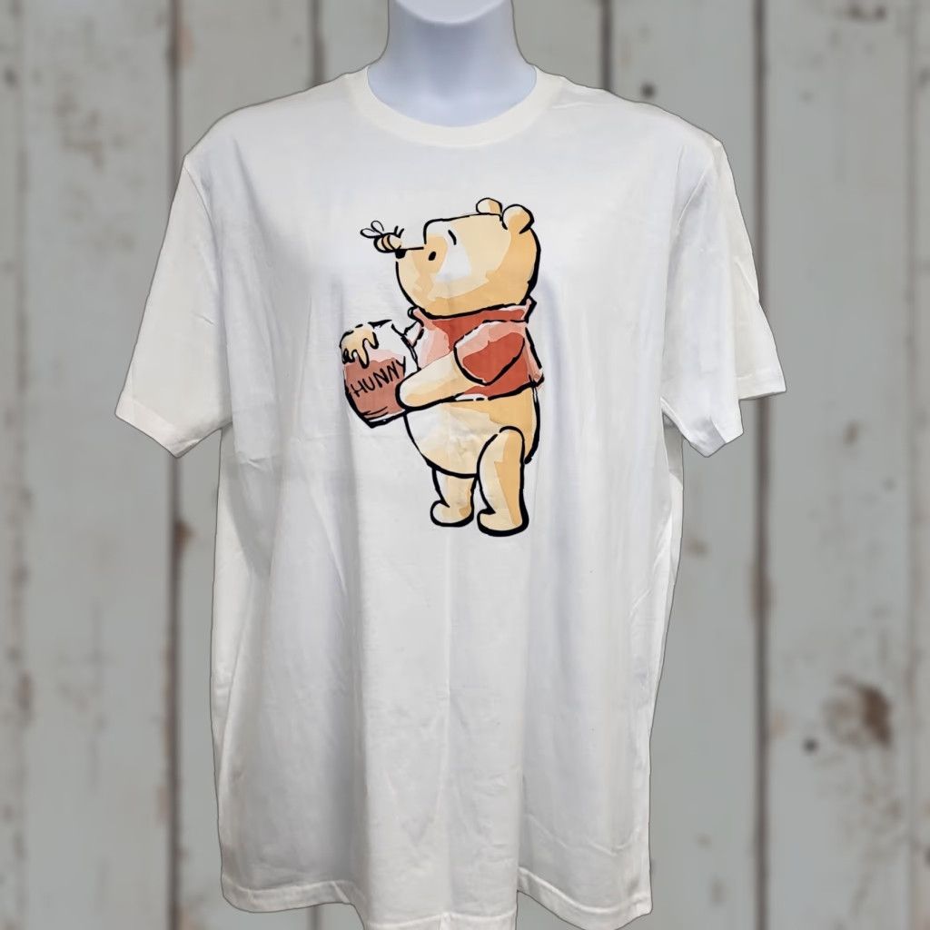 Disney Disney Winnie The Pooh T-SHIRT Adult Unisex XXL White Cartoon Tee Bee Honey Shirt Size US XXL / EU 58 / 5 - 1 Thumbnail