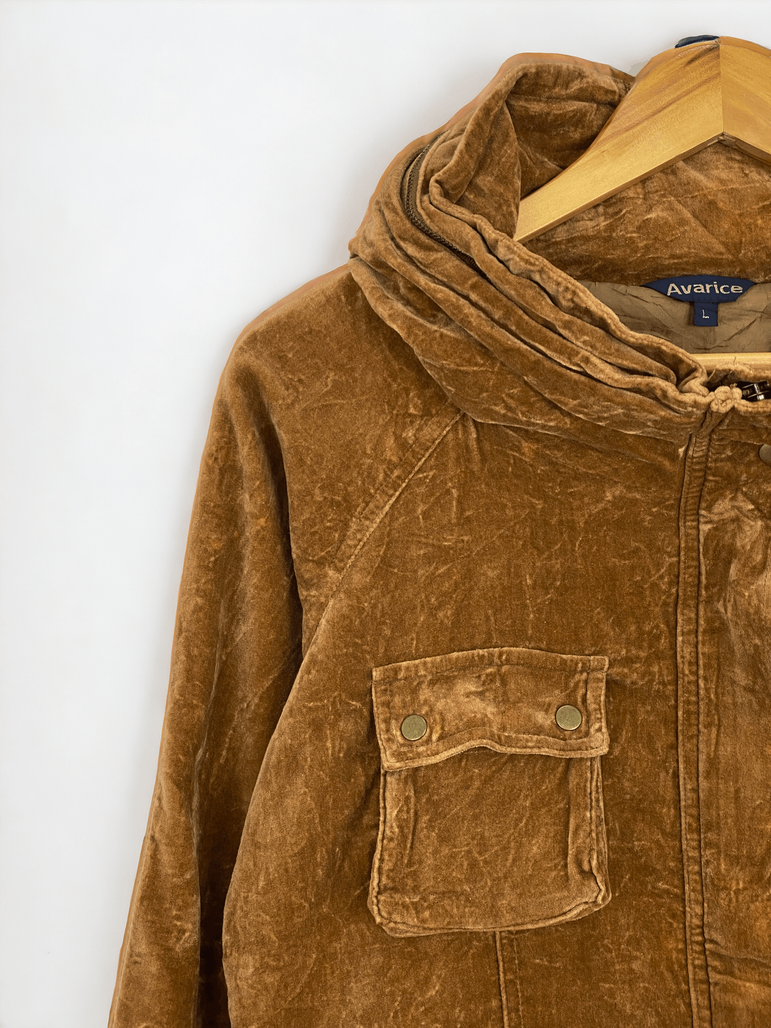 If Six Was Nine Vintage Avarice Full Zipper Velvet Brown Jacket JA0046 Size L / US 10 / IT 46 - 7 Thumbnail