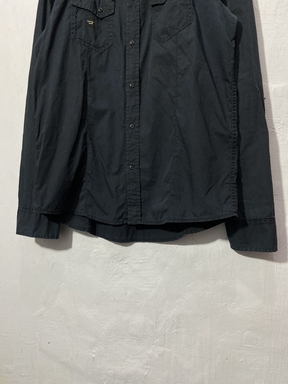 Diesel × If Six Was Nine × Vintage Diesel Button Up Shirt Long Sleeve Navy Size US L / EU 52-54 / 3 - 2 Thumbnail