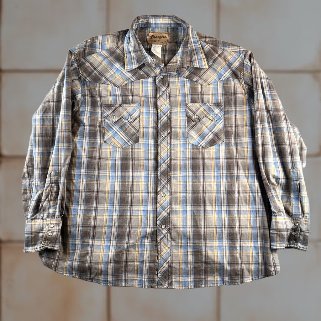 Wrangler Wrangler Western Pearl Snap Plaid Shirt Men 2XL Long Sleeve Cowboy WACH55324 Size US XXL / EU 58 / 5 - 1 Thumbnail