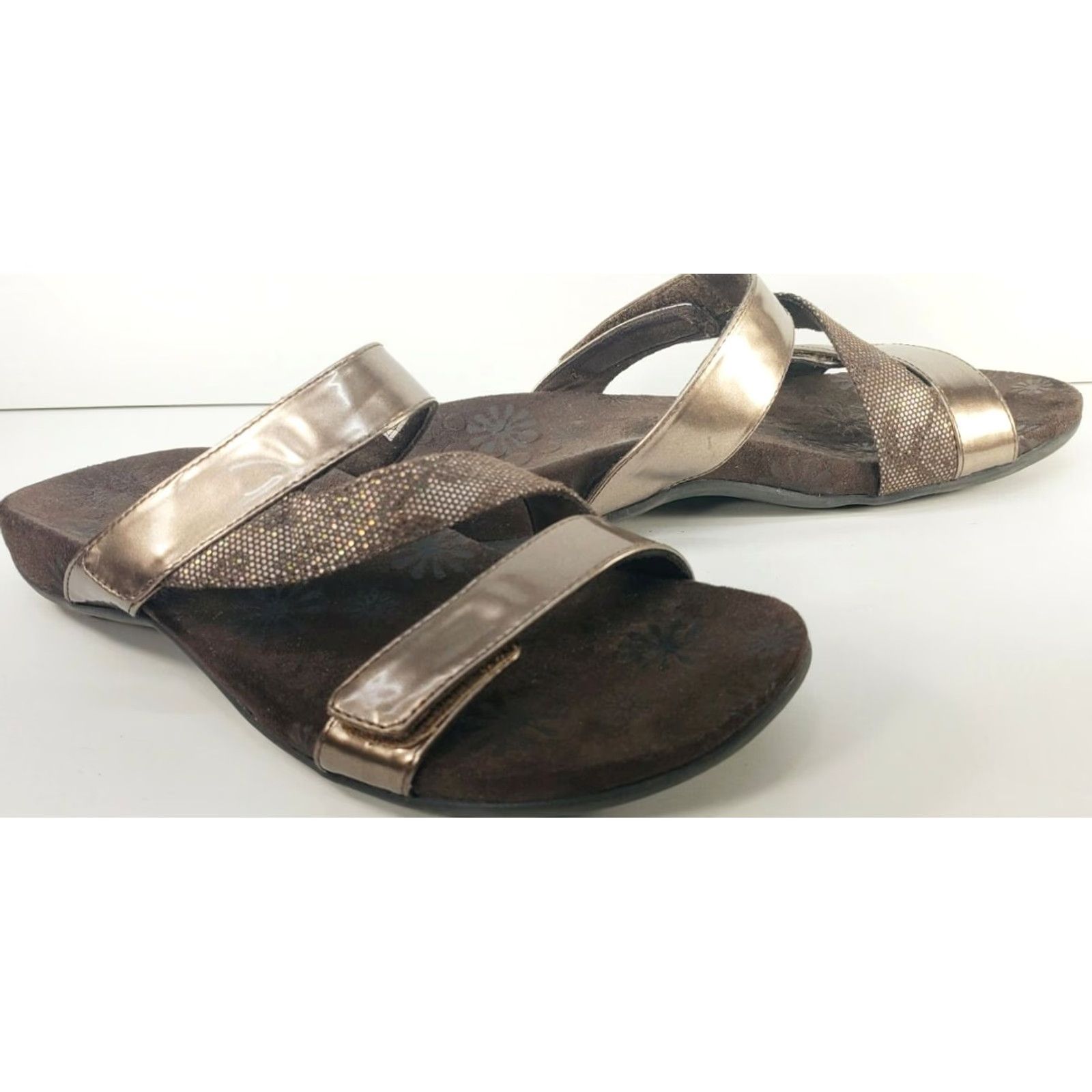 Vionic Vionic Jodie Sandals Flip Flops Boho Comfy Women's Sz 8M Brown Metallic ECU Size US 8 / IT 38 - 5 Thumbnail
