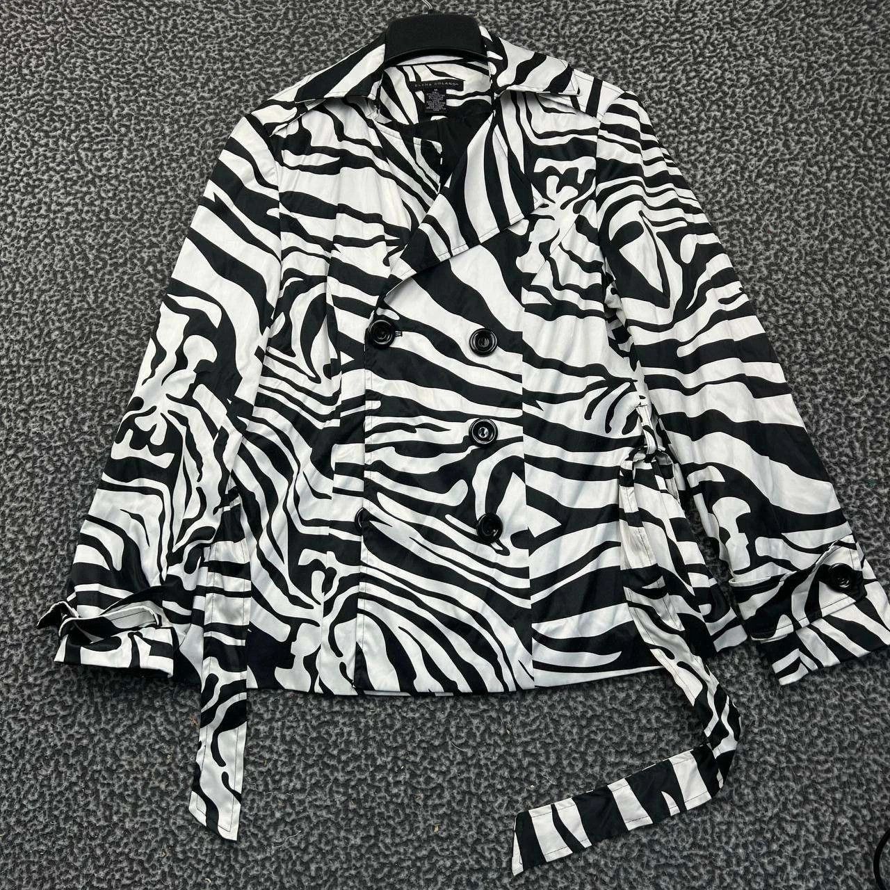 Other Elena Solano Coat Women Medium Zebra Print Belted Size M / US 6-8 / IT 42-44 - 1 Thumbnail