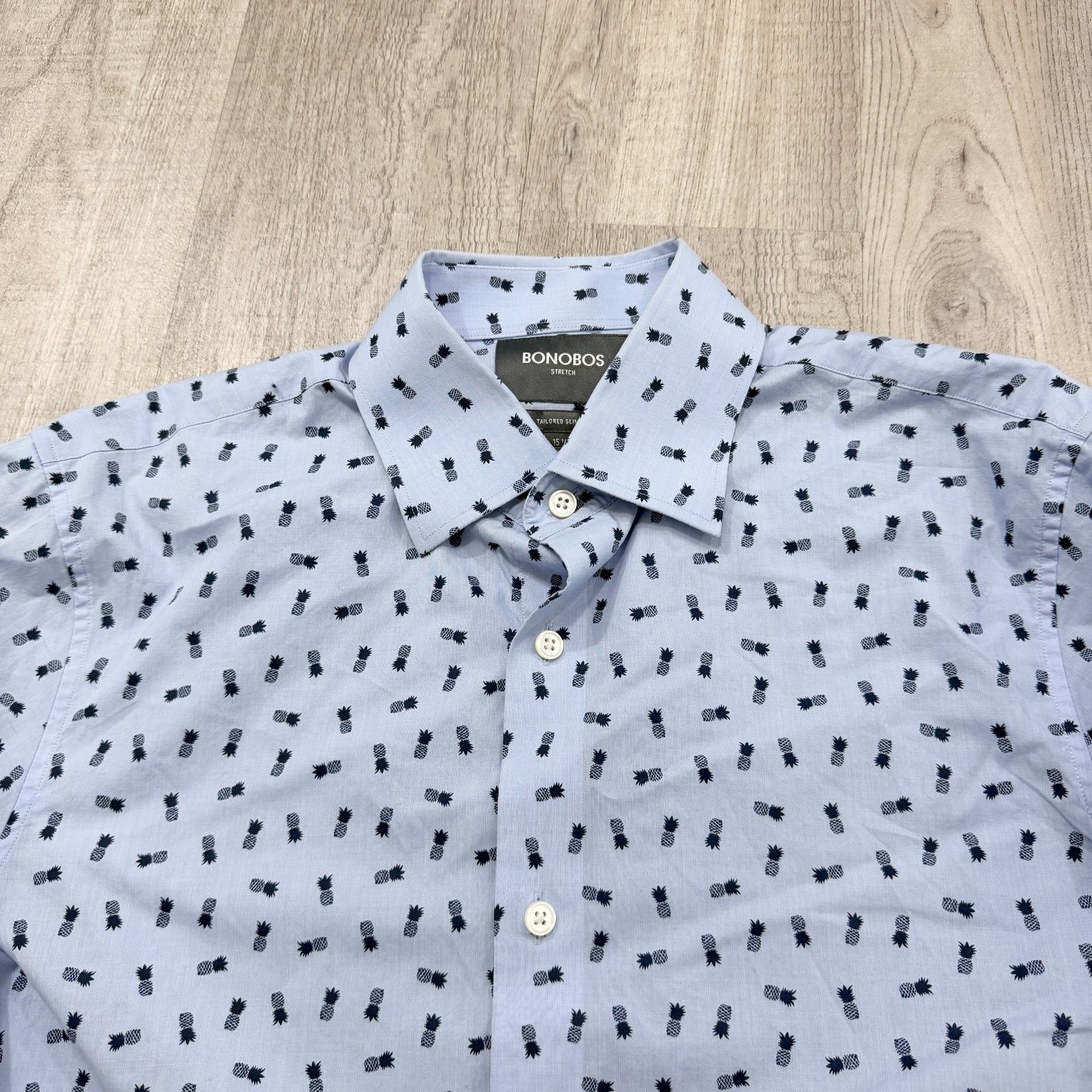 Bonobos Bonobos Shirt Men's 15.5 - 34 Blue Pineapple All Over Print Size US M / EU 48-50 / 2 - 3 Thumbnail