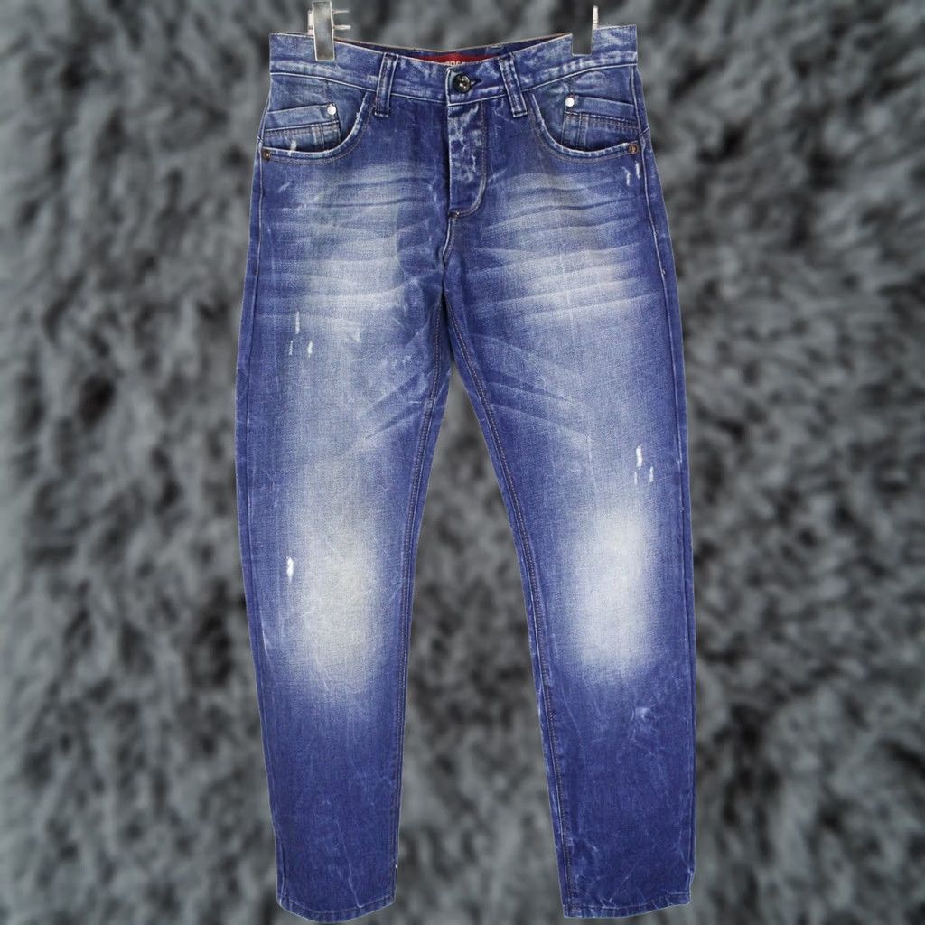 Denime Cipo & Baxx Jeans Mens Blue Regular Ripped Whiskers W29 L32 Size US 29 - 1 Thumbnail