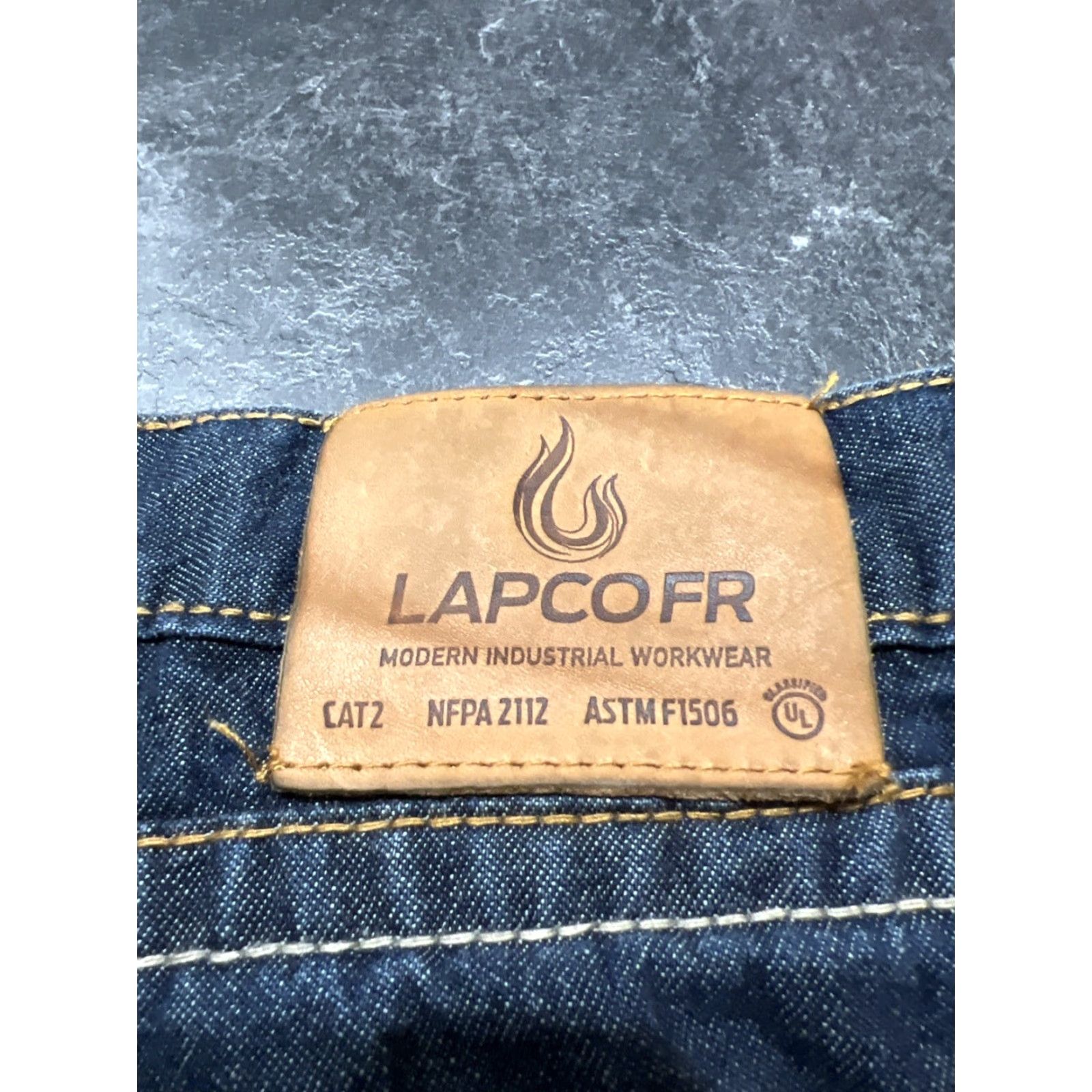 Denime LAPCO FR Jeans Flame Resistant Denim Men's 38x25 Blue Straight Regular Fit Size US 38 / EU 54 - 4 Thumbnail