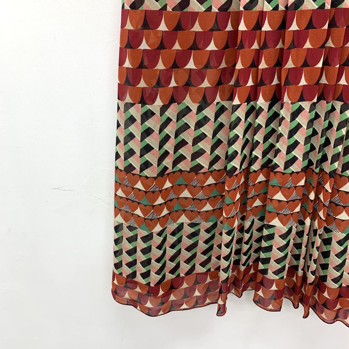 Valentino Valentino Geometric Printed Mulberry Silk Dress K26WX Size L / US 10 / IT 46 - 4 Thumbnail