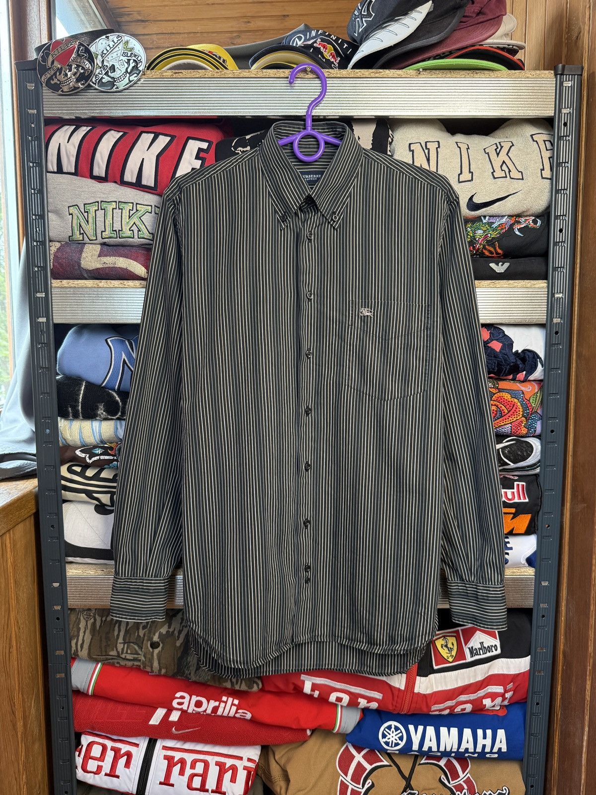 Burberry Vintage Burberry Striped Shirt Size US L / EU 52-54 / 3 - 1 Thumbnail